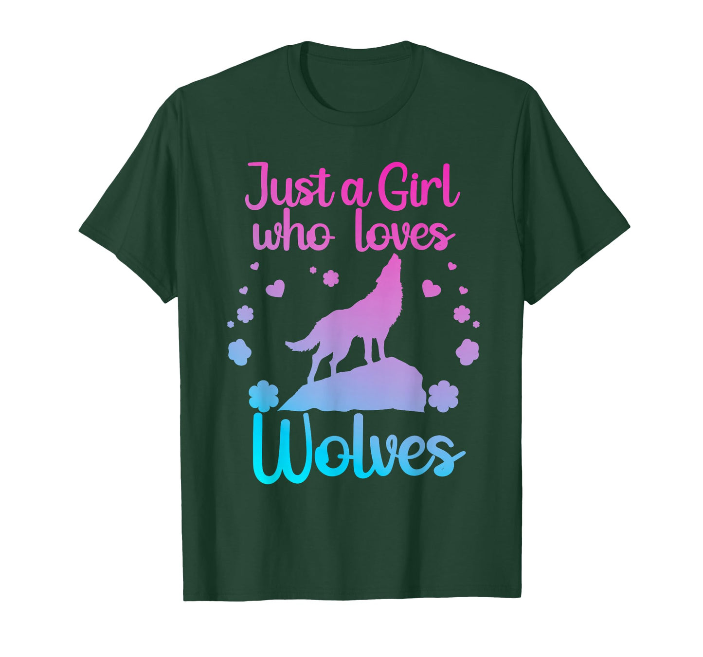 Cute Wolf Art for Women Girls Wof Pack Wolves Wolf Lover T-Shirt