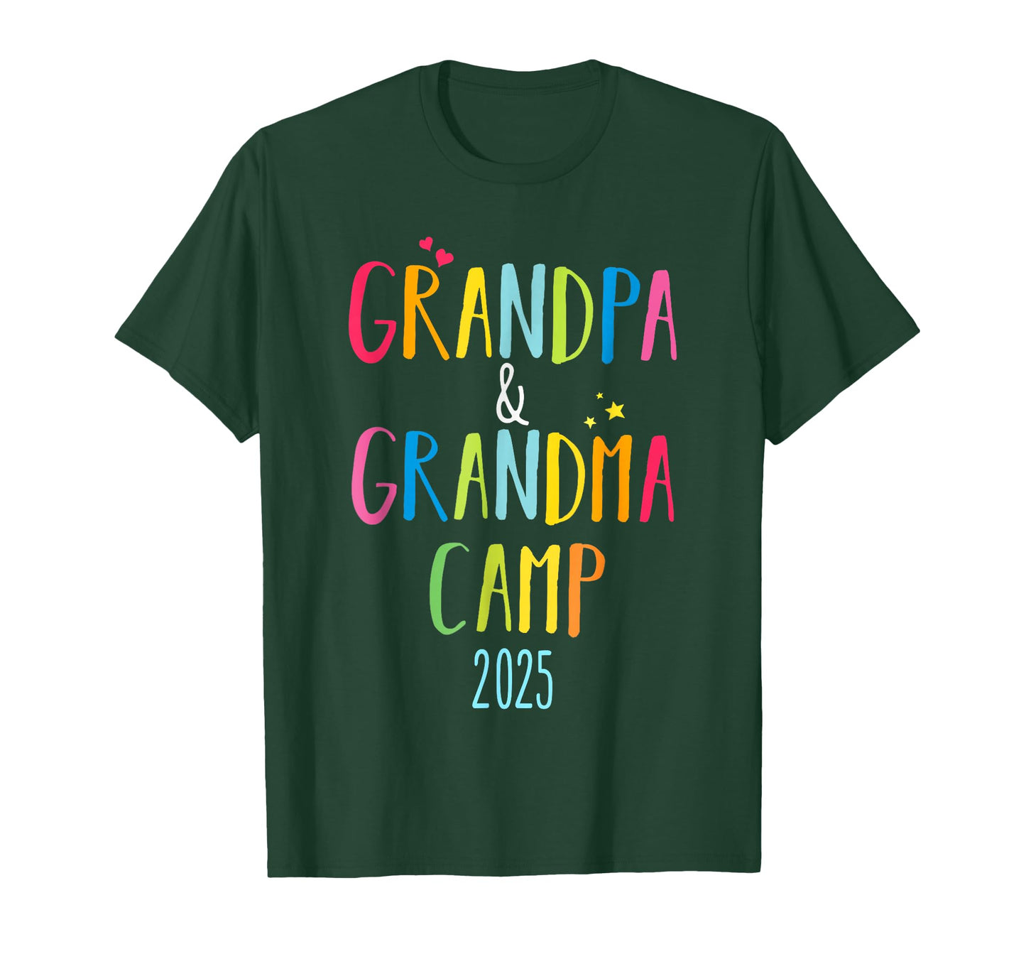 Grandpa & Grandma Camp 2025 Summer Camping Vacation T-Shirt