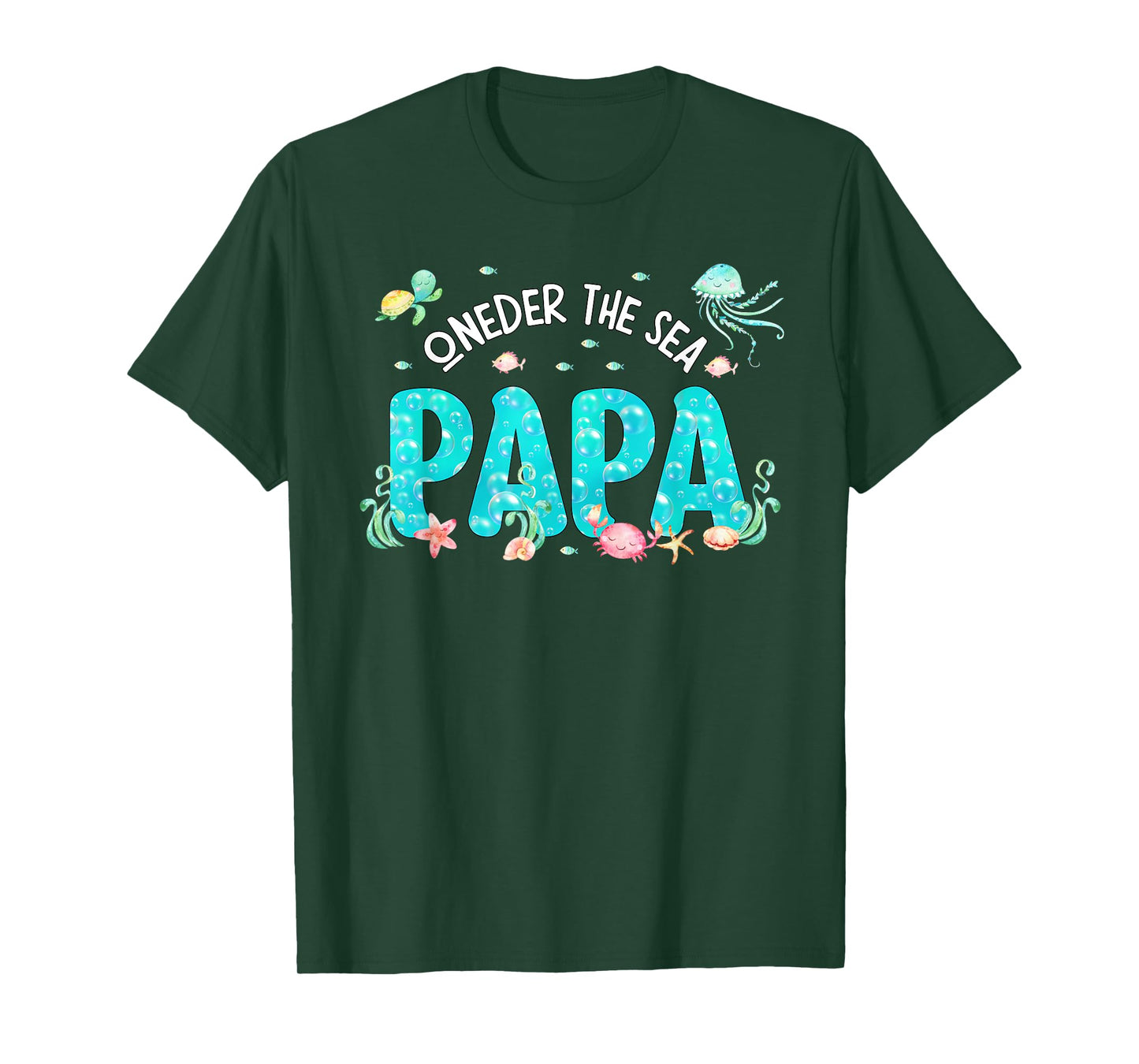 Mens Under Sea Papa Birthday Girl Boy Matching Family Party T-Shirt