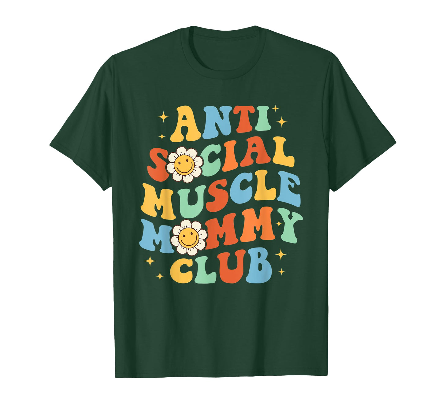 Anti Social Muscle Mommy Club Funny Groovy Pump Cover T-Shirt