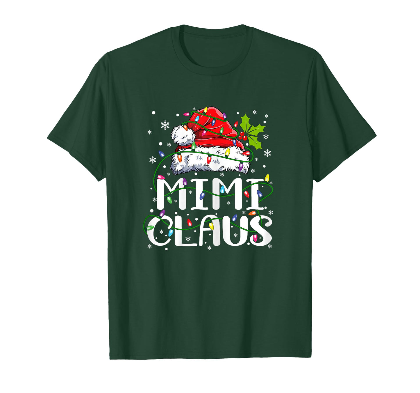 Mimi Claus Christmas Lights Pajama Family Matching T-Shirt