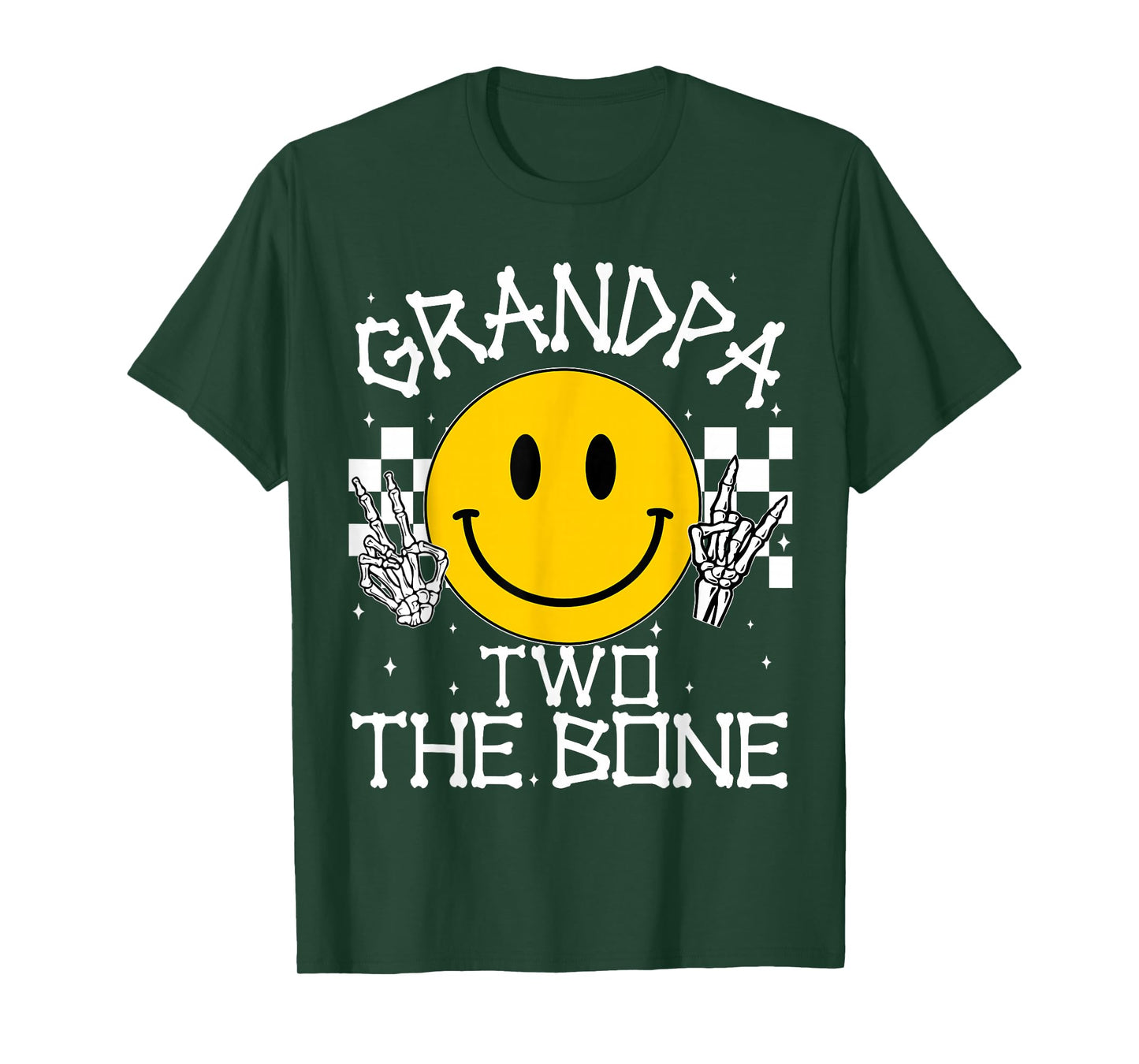 Grandpa Two The Bone Smile Face Birthday Boy Family Matching T-Shirt