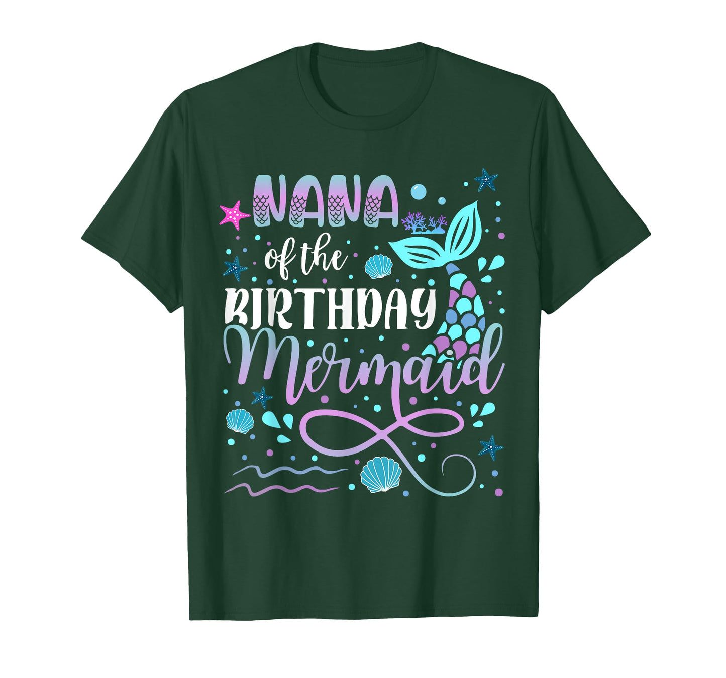 Nana Of The Birthday Mermaid Matching Family Tshirt T-Shirt