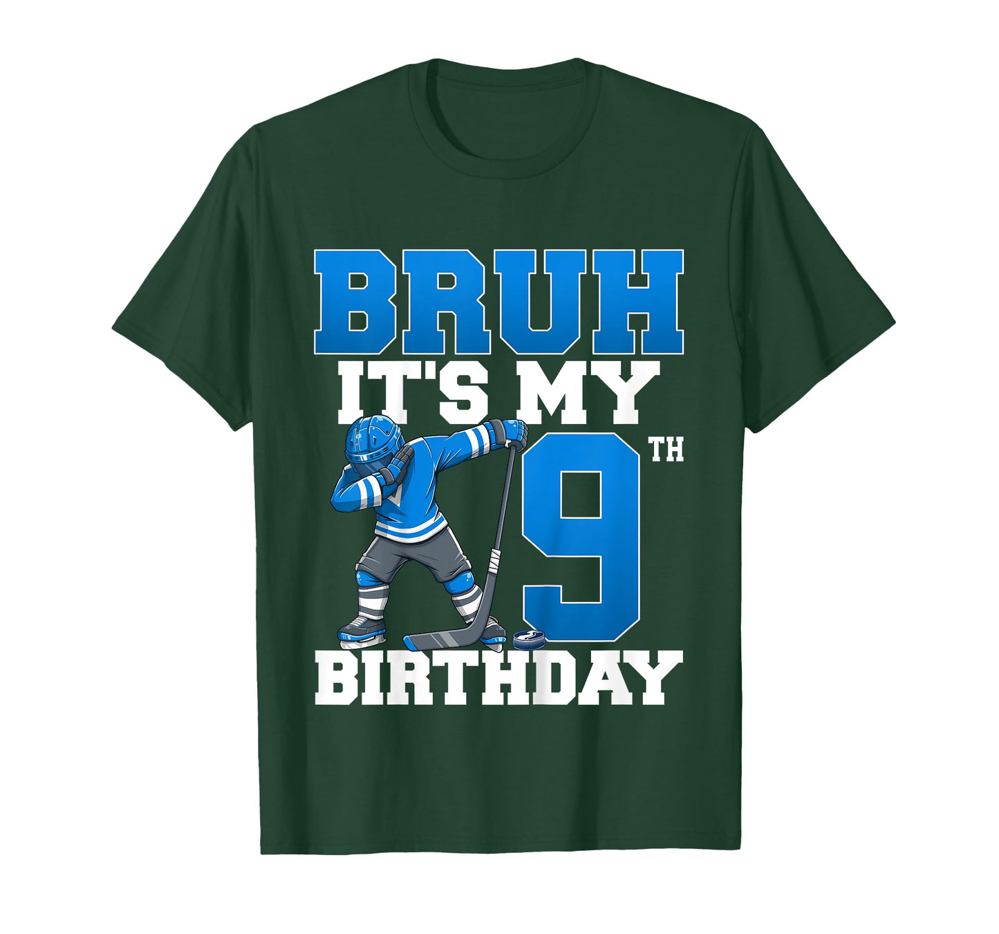 Bruh It's My 9th Birthday Ice Hockey 9 Years Old Boy T-Shirt