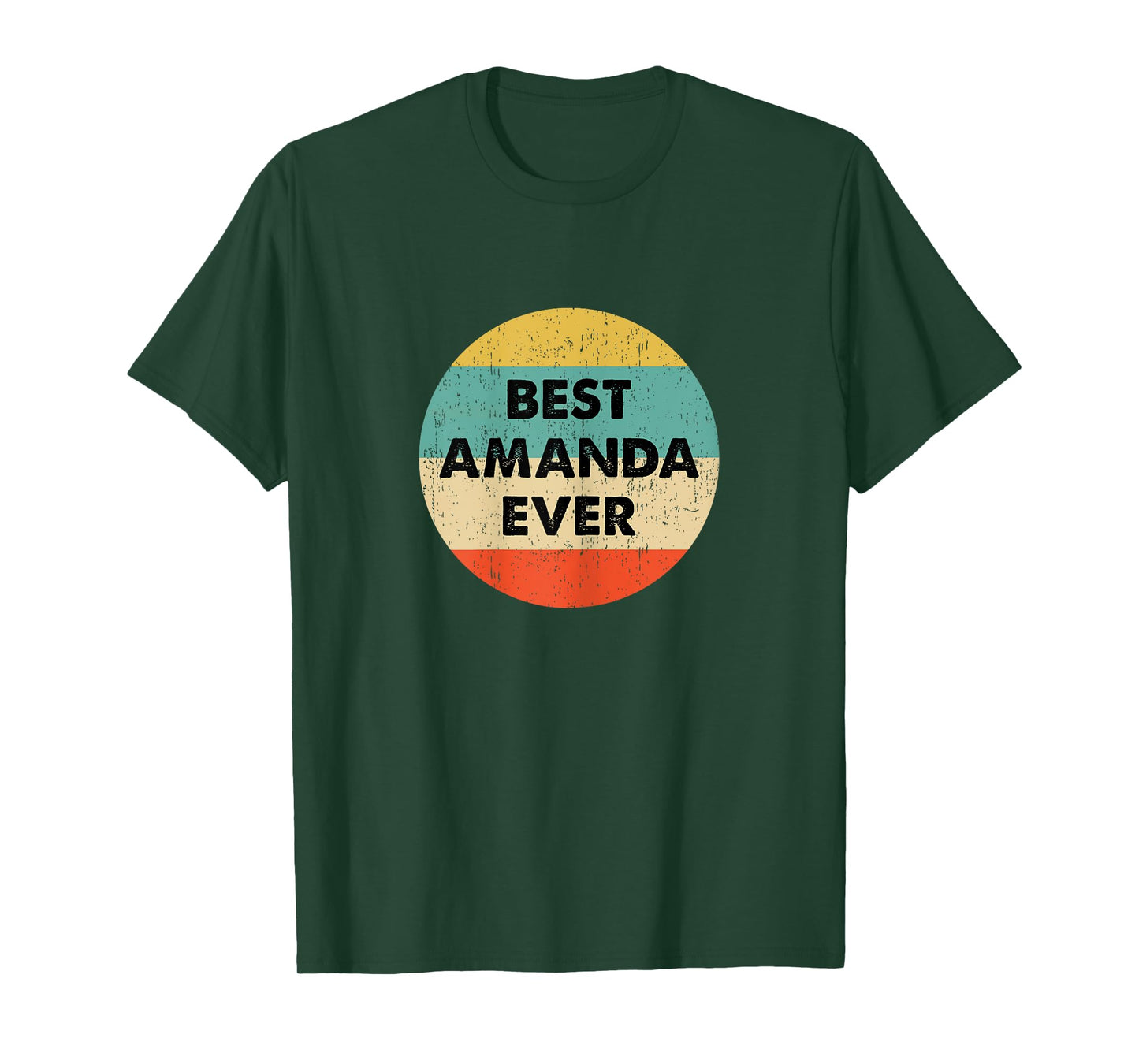 Amanda Name Shirts & Gifts Amanda Name T-Shirt Women's Black XS Classic Fit Short Sleeve Round Neck Personalized Letter Print