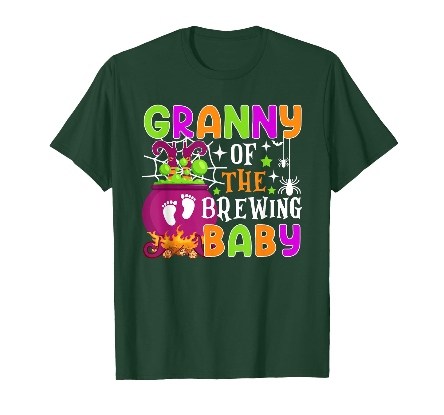 Granny of Brewing Baby Halloween Theme Baby Shower Spooky T-Shirt