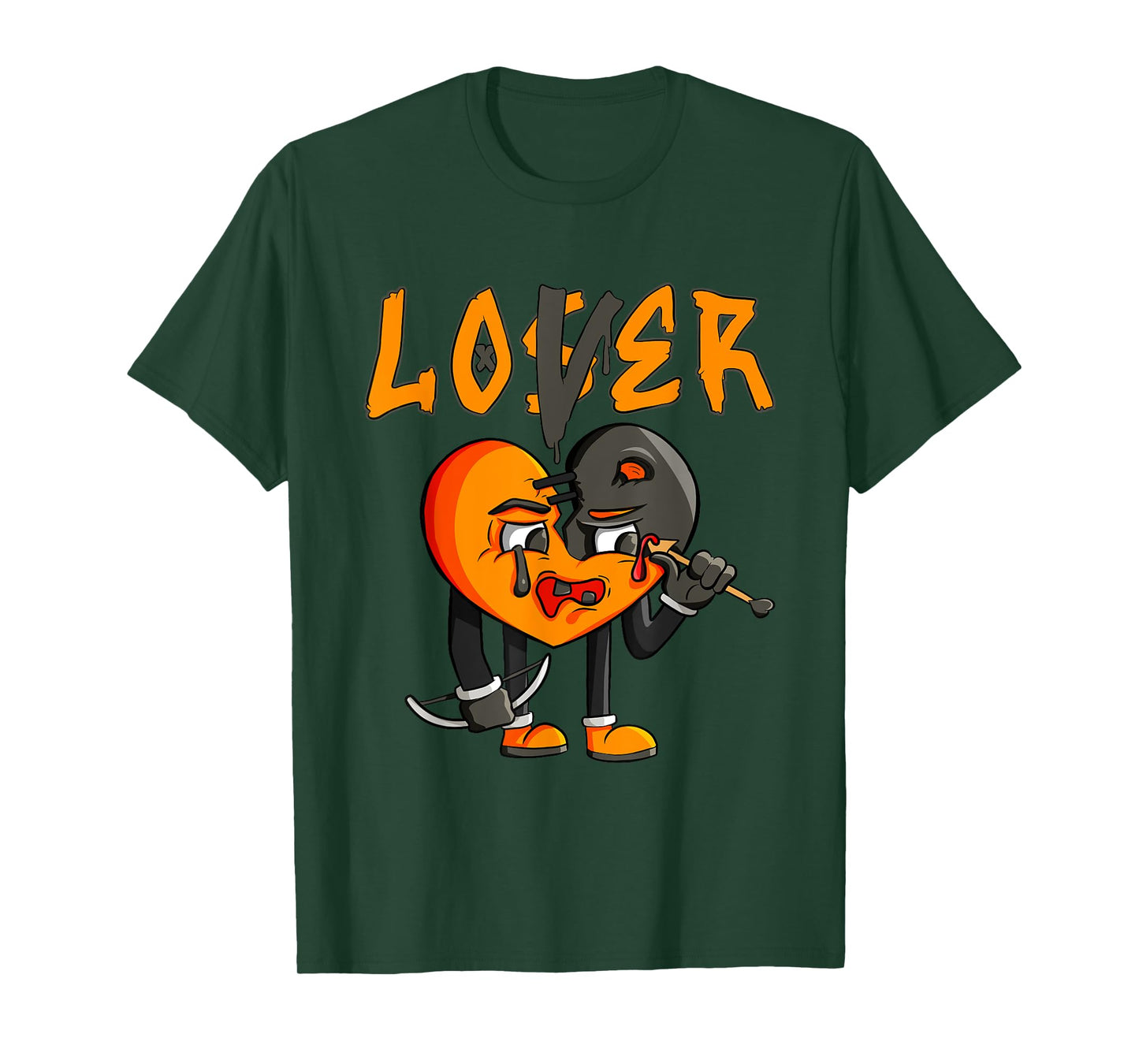 Graphic Orange For Men Women Matching Loser Lover Drip T-Shirt