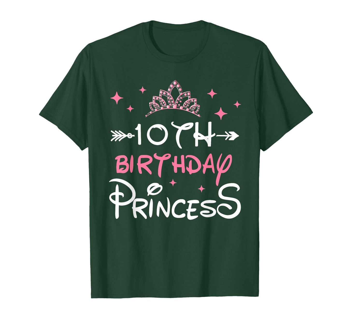 10th Birthday Princess Crown 10 Year Old Birthday Girl Party T-Shirt