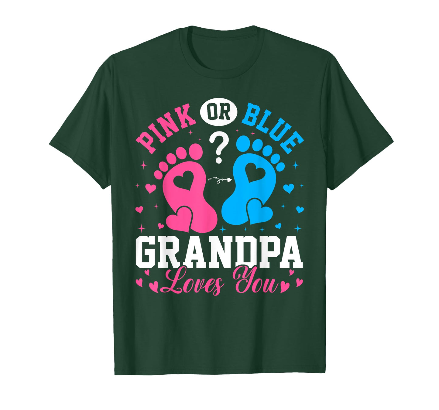 Pink Or Blue? Grandpa Loves You Funny Gender Reveal New Gran T-Shirt