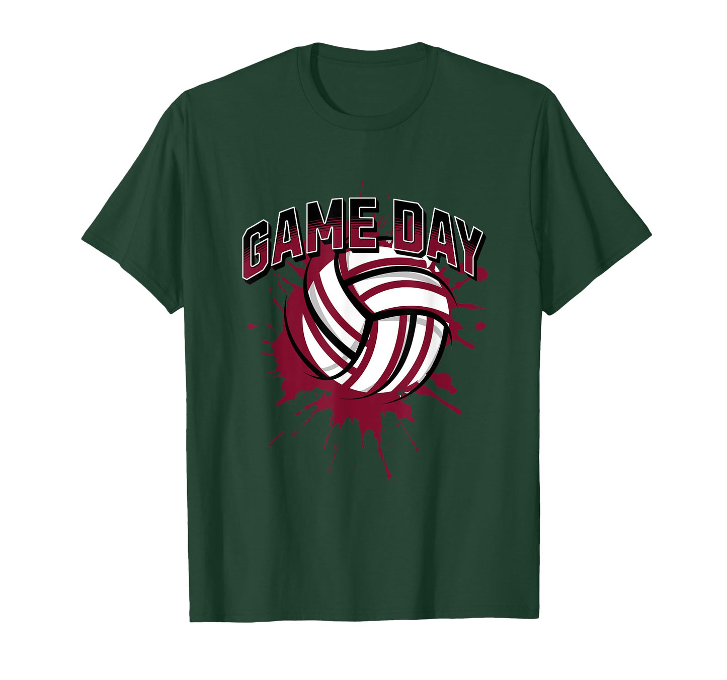 Volleyball Parents Team Game Day Maroon Black & Gray Art T-Shirt