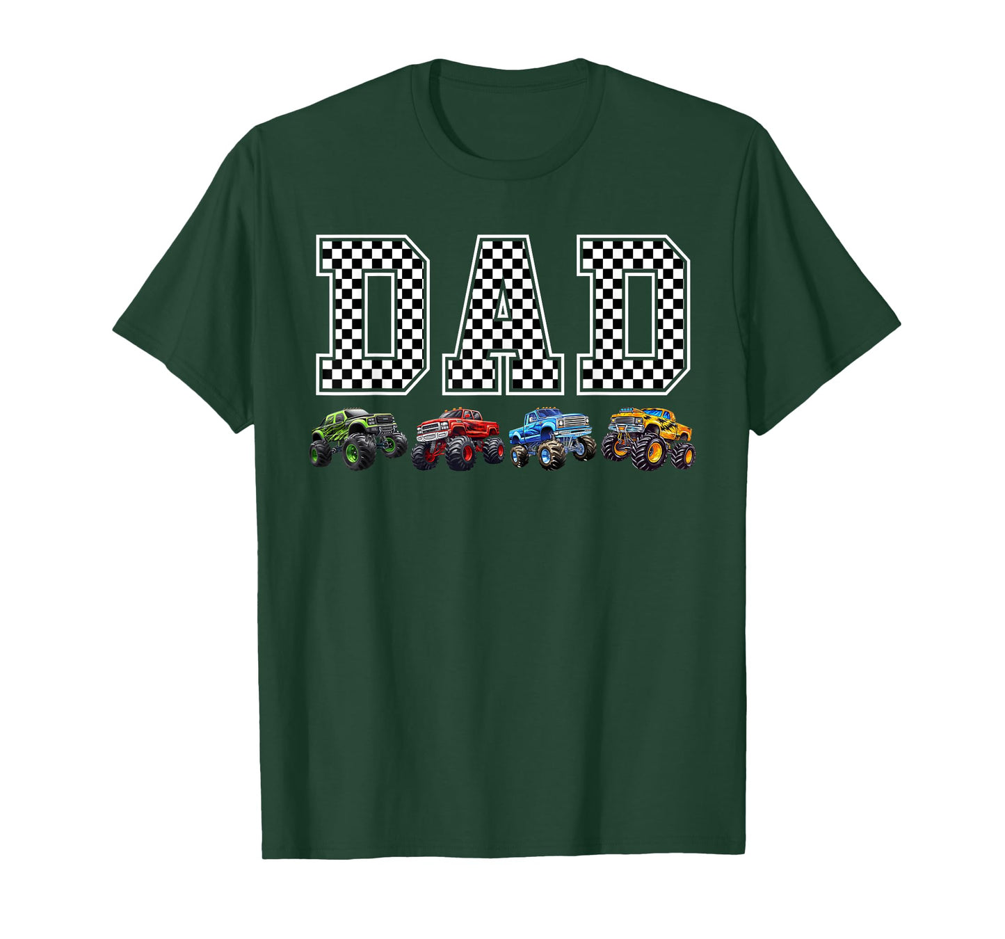 Dad Family Crew Monster Truck Lover Birthday Matching T-Shirt