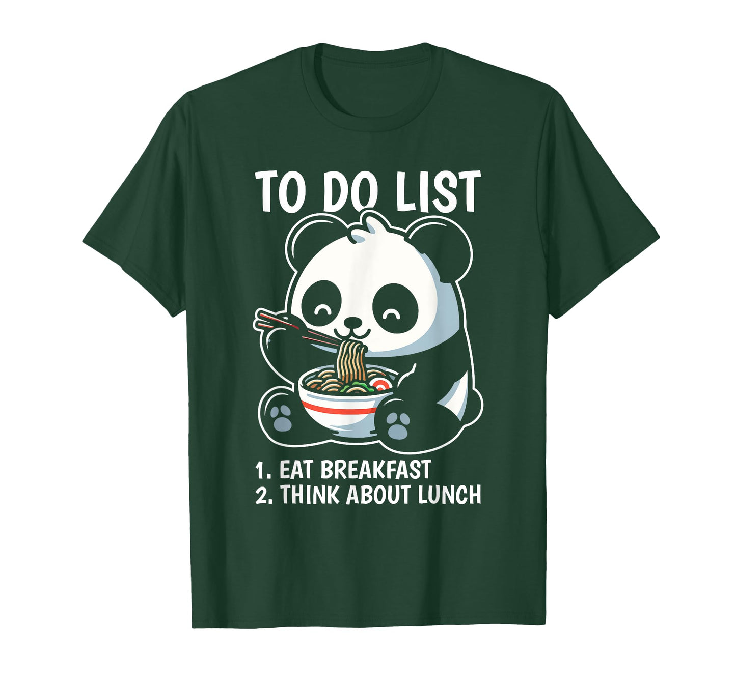 To Do List Panda Breakfast Animal Lover Productivity T-Shirt