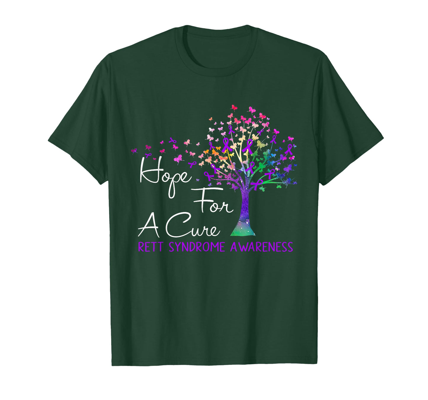 Hope For A Cure Rett Syndrome Awareness Tree Ribbon T-Shirt