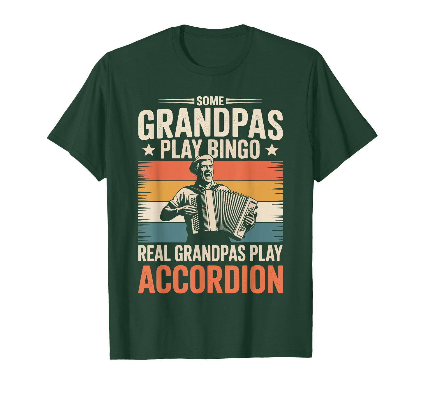 Funny Accordion Art For Grandpa Men Adult Accordion Player T-Shirt