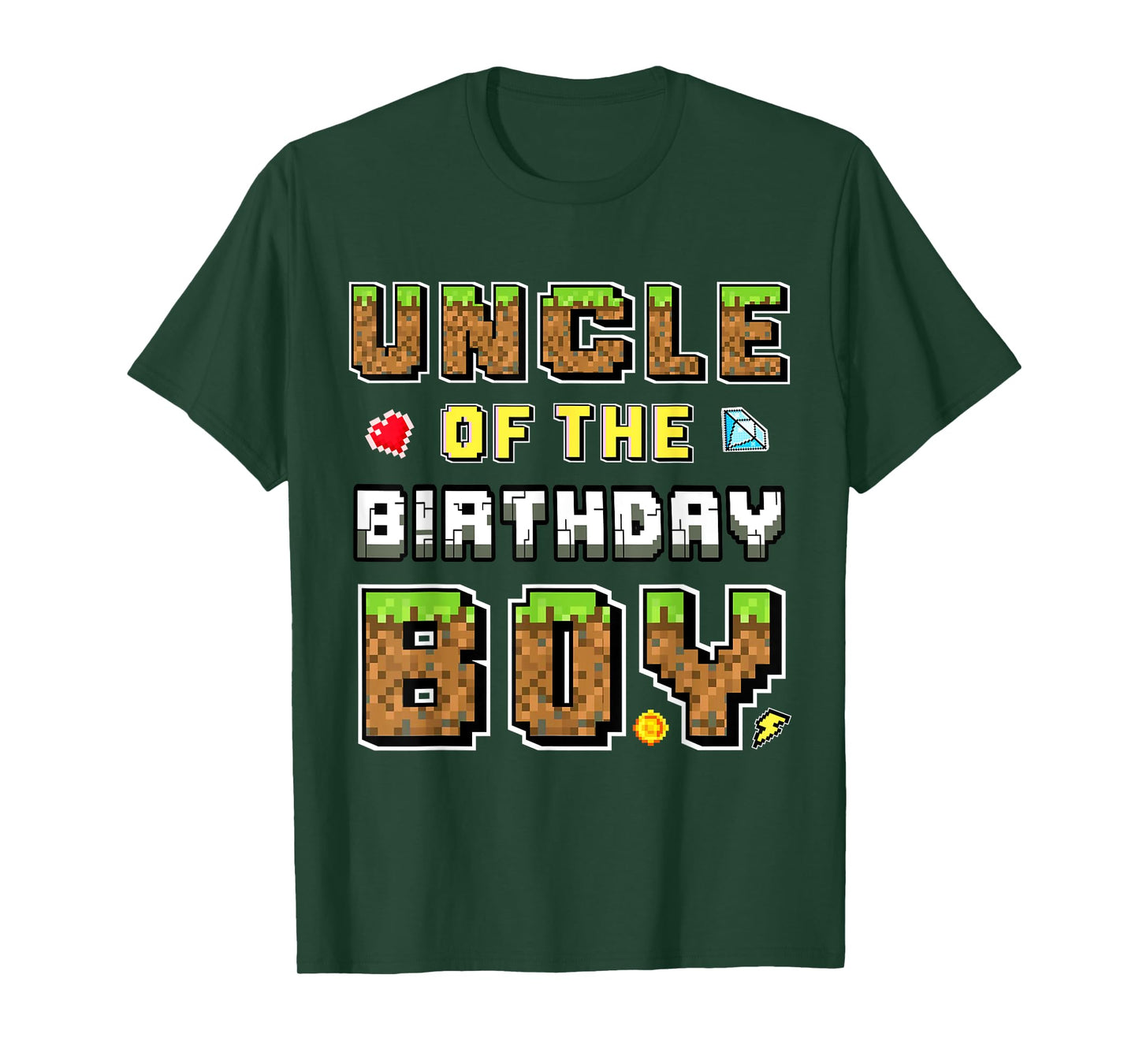 Uncle Of The Birthday Boy Gamer Pixel Birthday Party Match T-Shirt