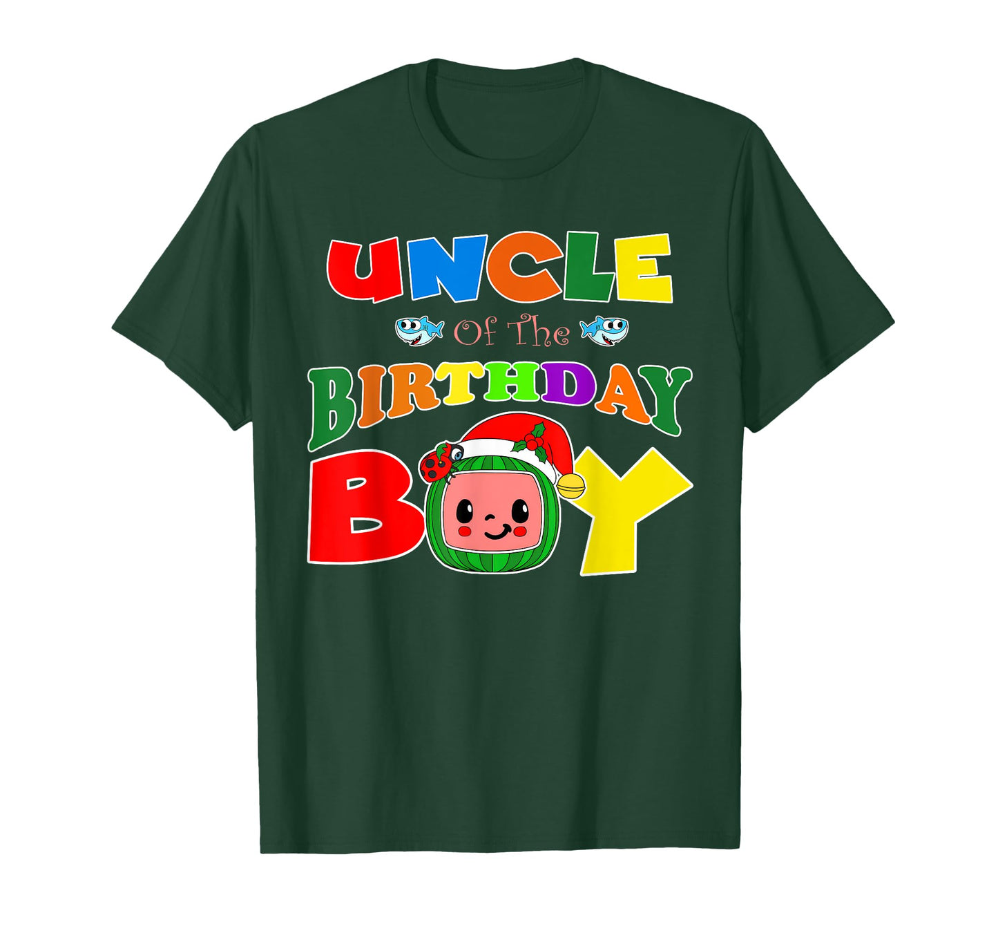 Uncle Of The Birthday Boy Funny Melon Family Matching T-Shirt