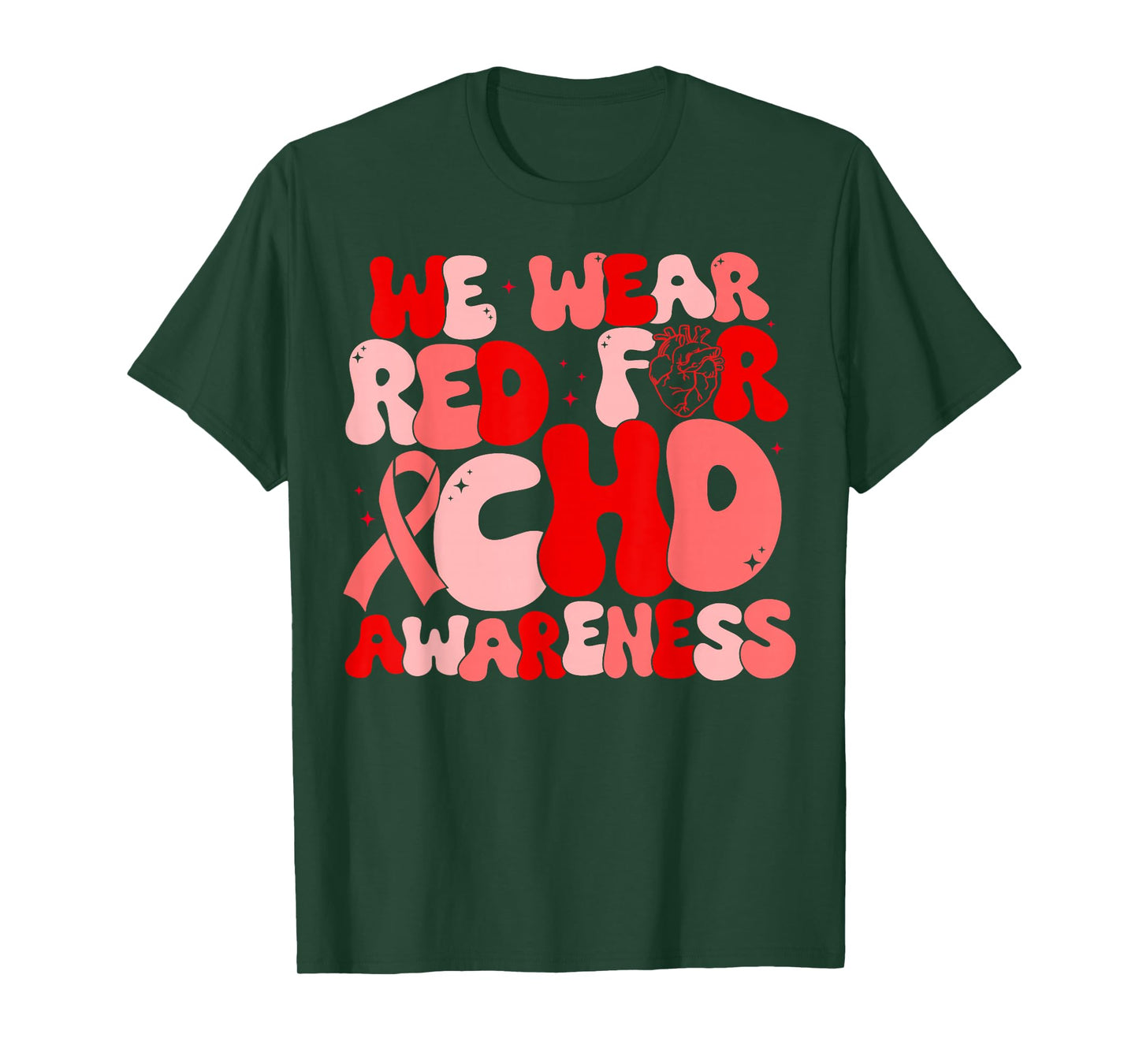 In February We Wear Red CHD Awareness Heart Disease Month T-Shirt