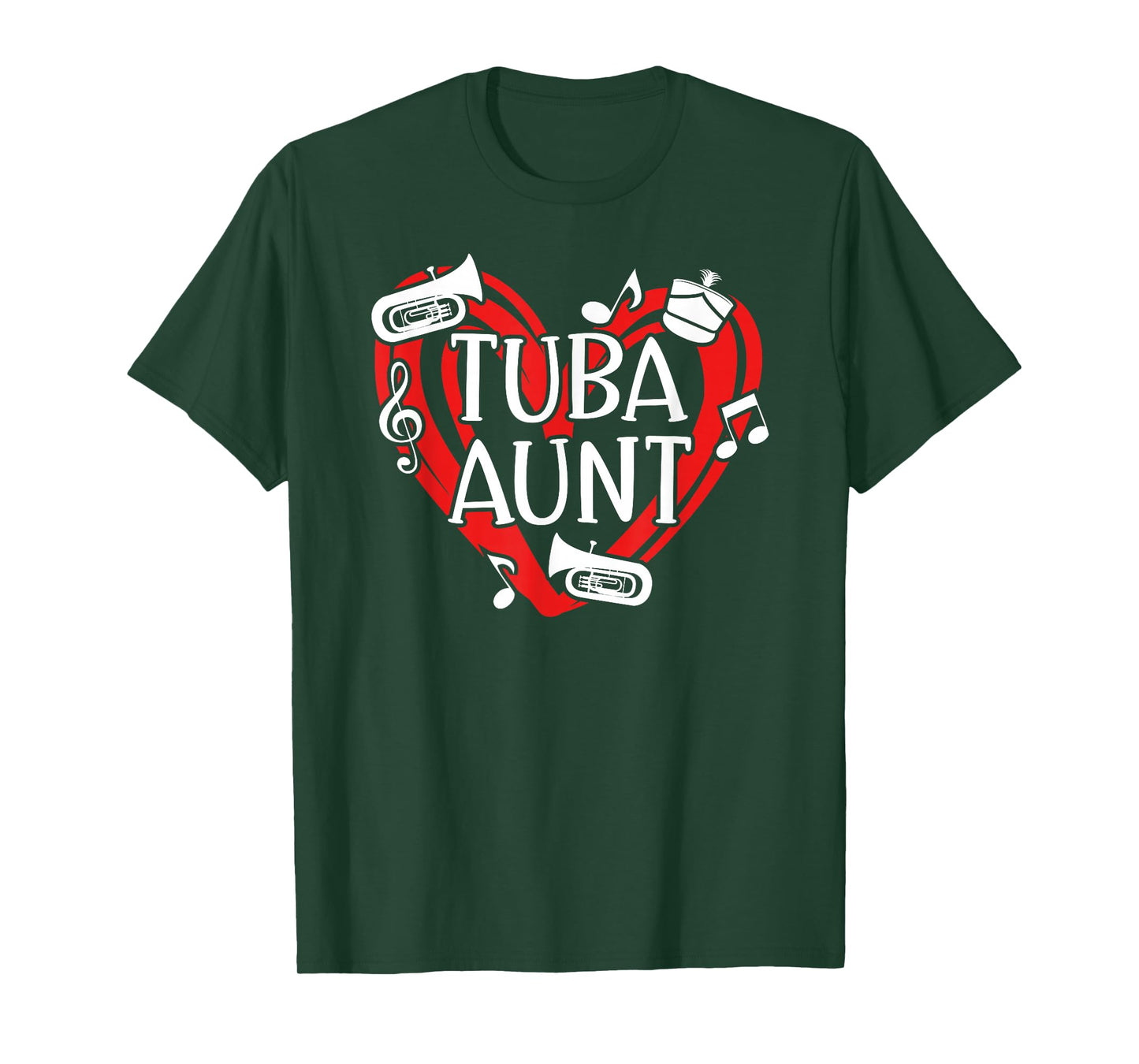 Tuba Aunt of A Tuba Player Auntie Heart Tubist Aunt T-Shirt