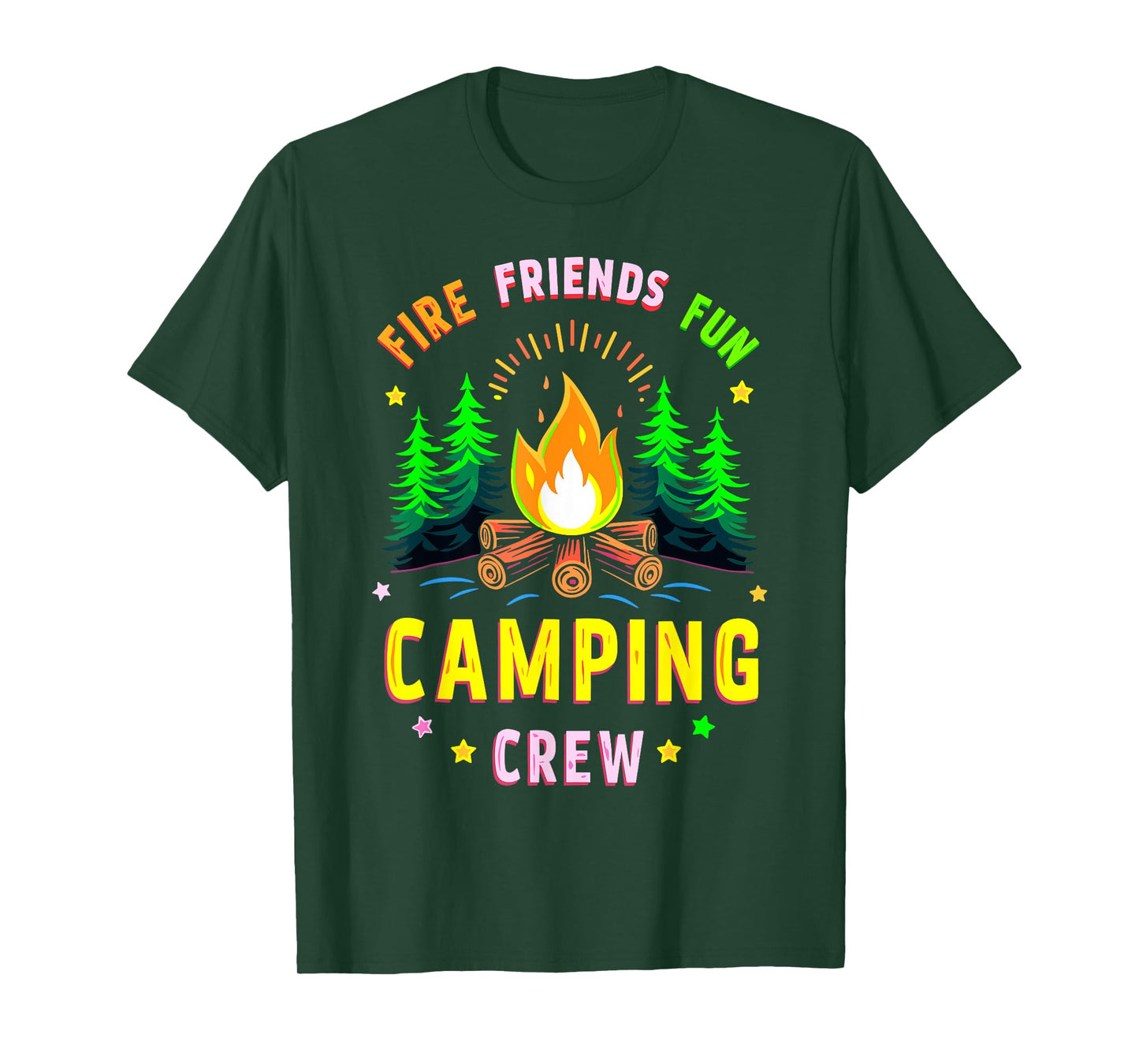 Friends Camping Crew Group Matching Funny Hiking Vacation T-Shirt