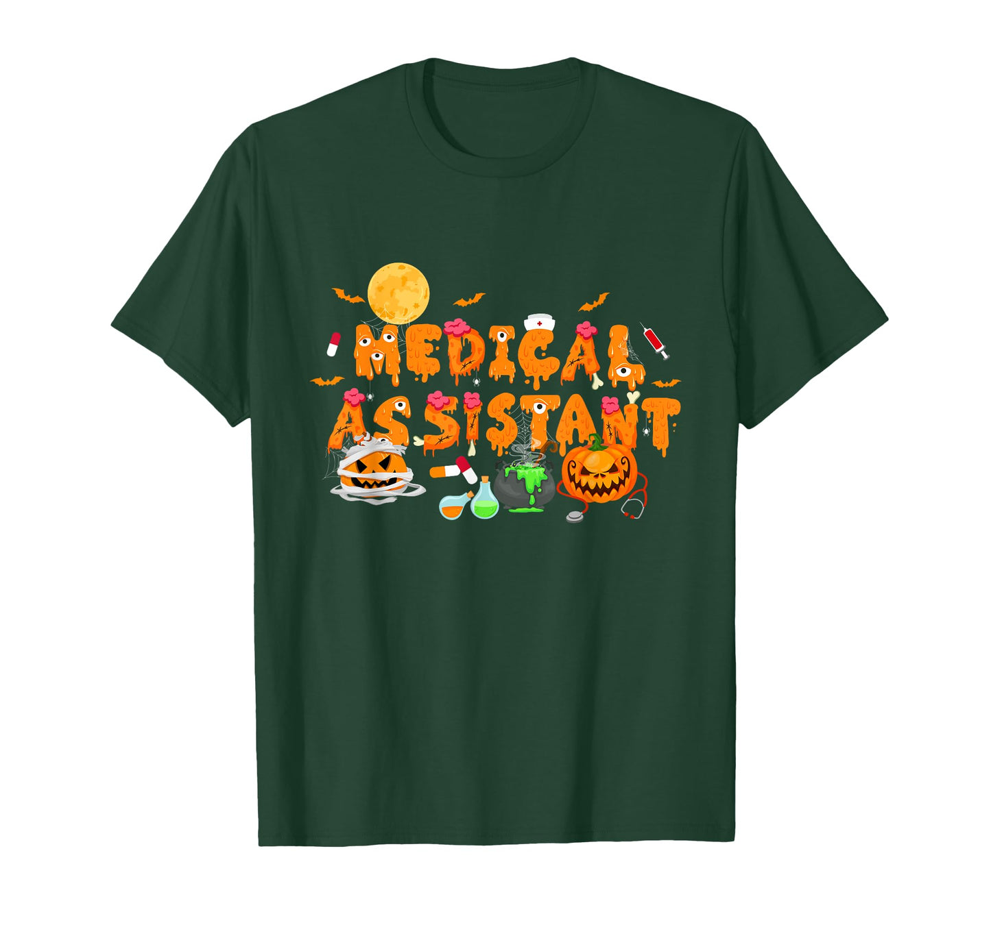 Men Women Medical Assistant Scary Halloween Zombie Costume T-Shirt