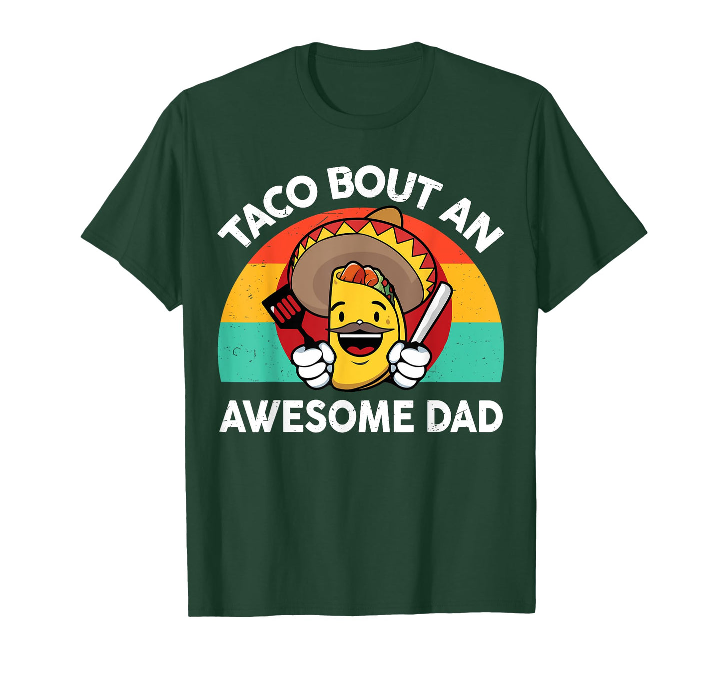 Mens Taco Bout Awesome Dad Cinco De Mayo Funny Mexican Men T-Shirt