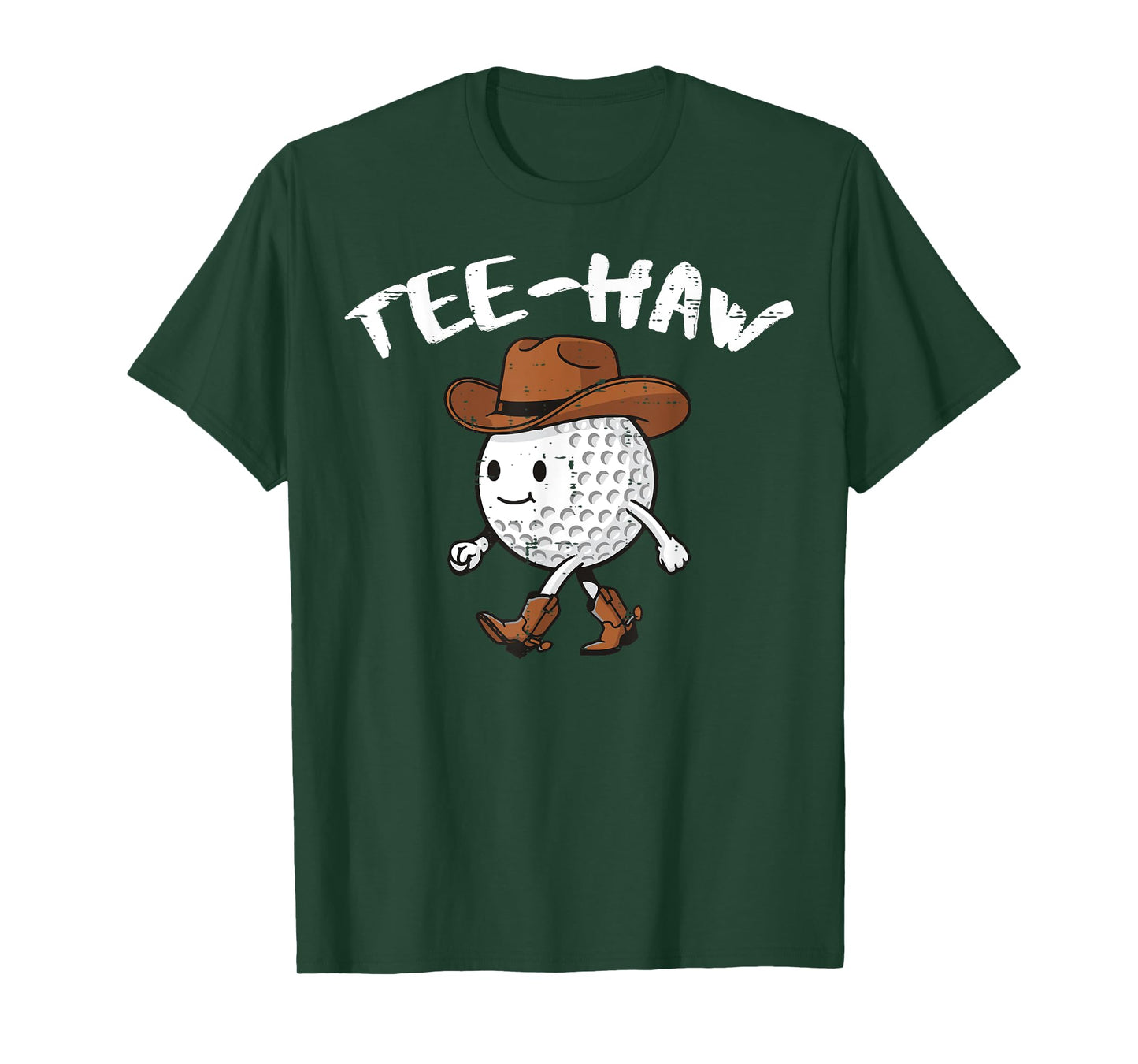 Golf Ball Cowboy Hat Tee Haw Western Golfer Dad Men Women T-Shirt