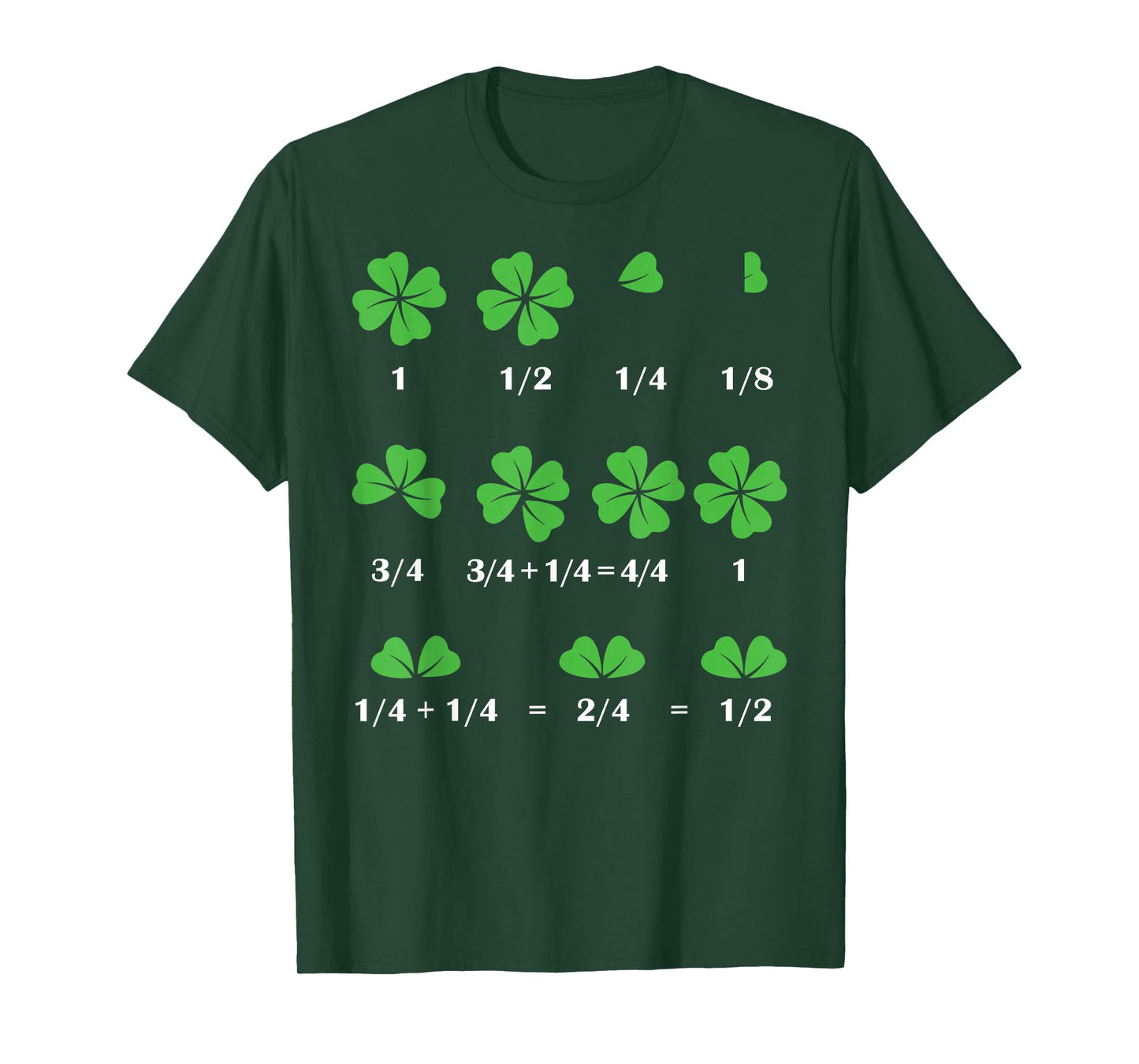 Funny Shamrock Fraction St Patrick's Day Math Boys Girls T-Shirt