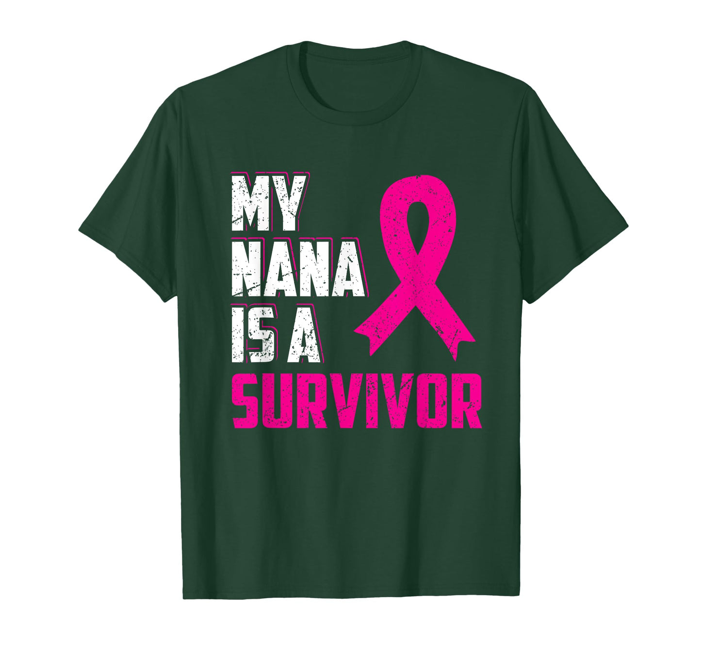 My Nana Is A Survivor T-Shirt Breast Cancer Pink Support T-Shirt