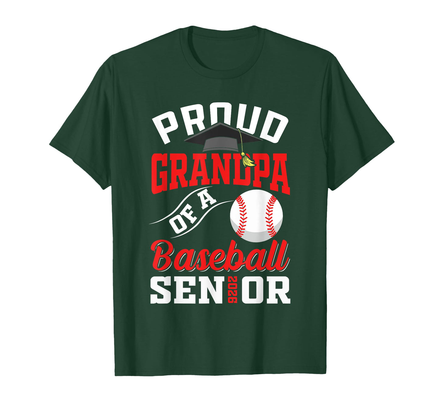 Proud Grandpa of a baseball Senior class of 2026 graduation T-Shirt