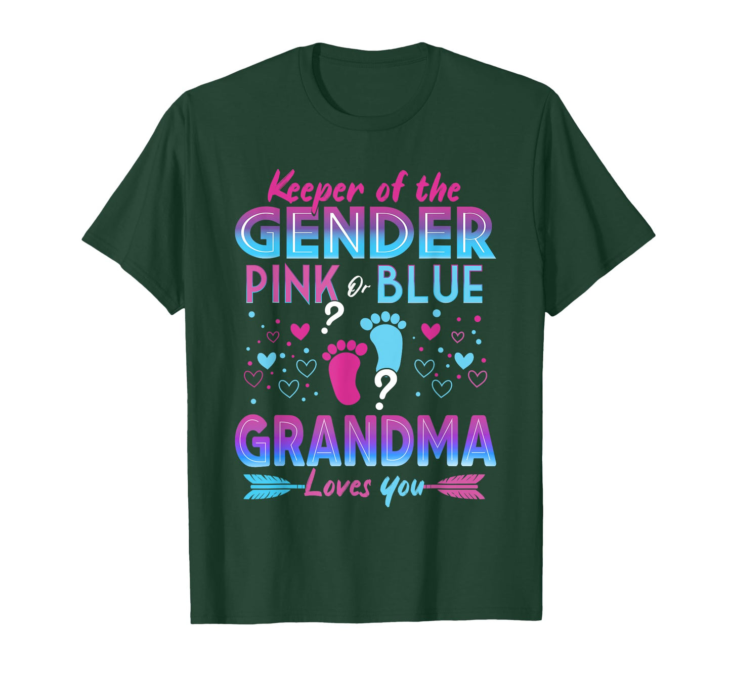 Keeper Of The Gender Pink Or Blue Grandma Loves You Reveal T-Shirt