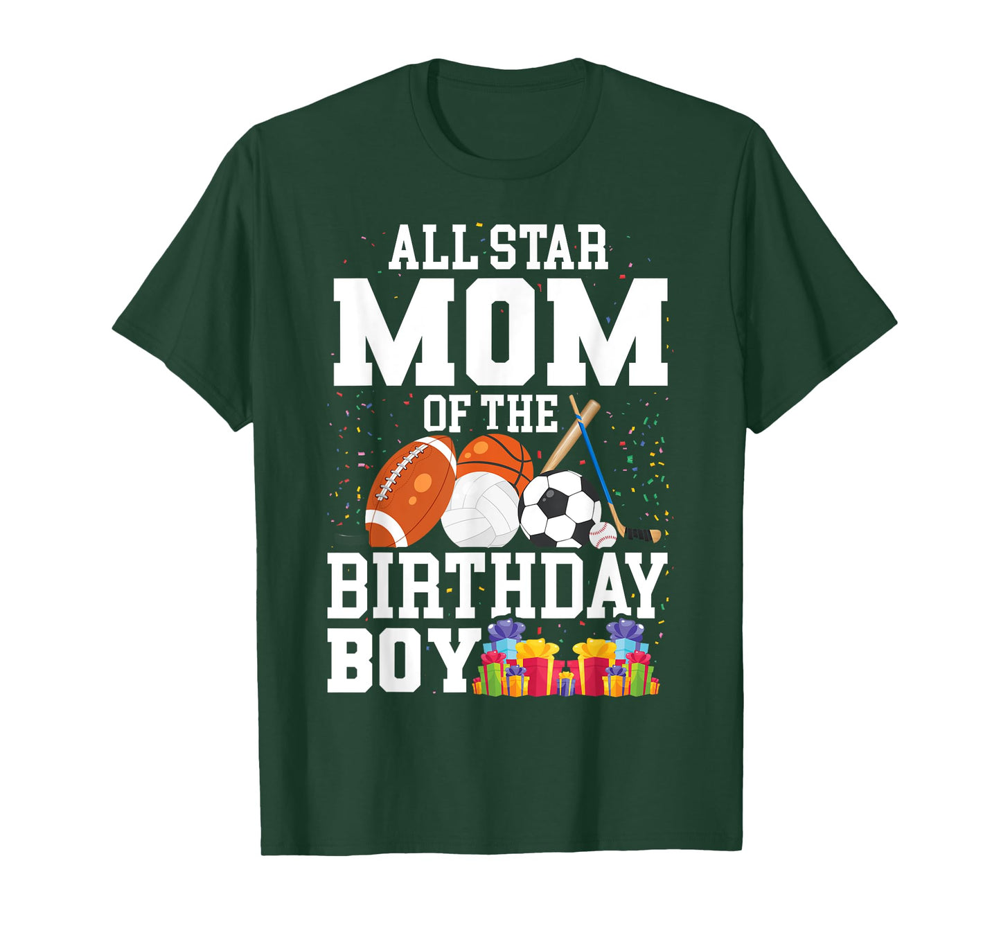 All Star Mom of The Birthday Boy Sports Mommy Mama Mother T-Shirt