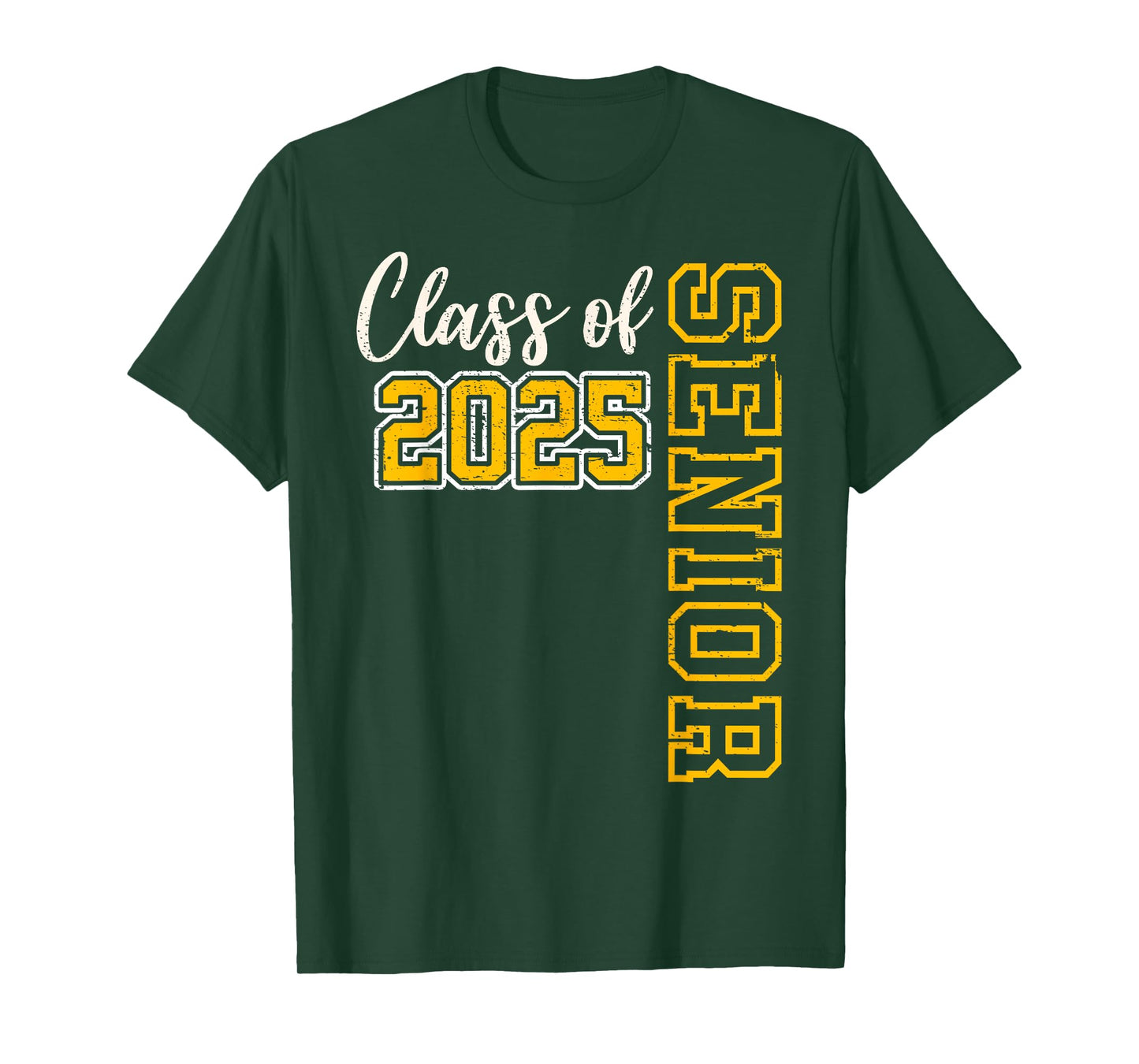 Class of 2025 Senior 25 High School Graduation Black Gold T-Shirt