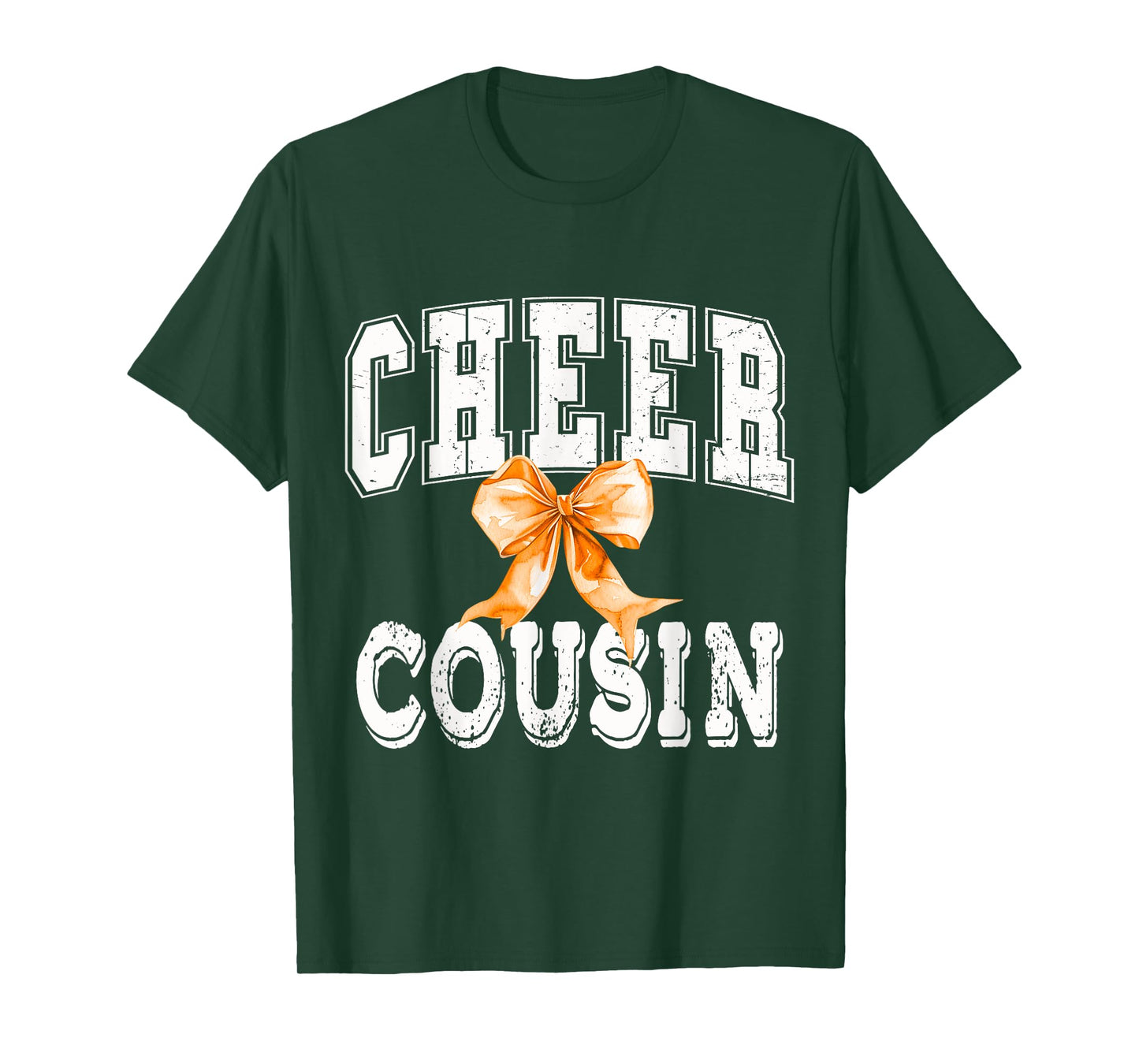 Cheer COUSIN Coquette Orange Bow Cheerleader T-Shirt