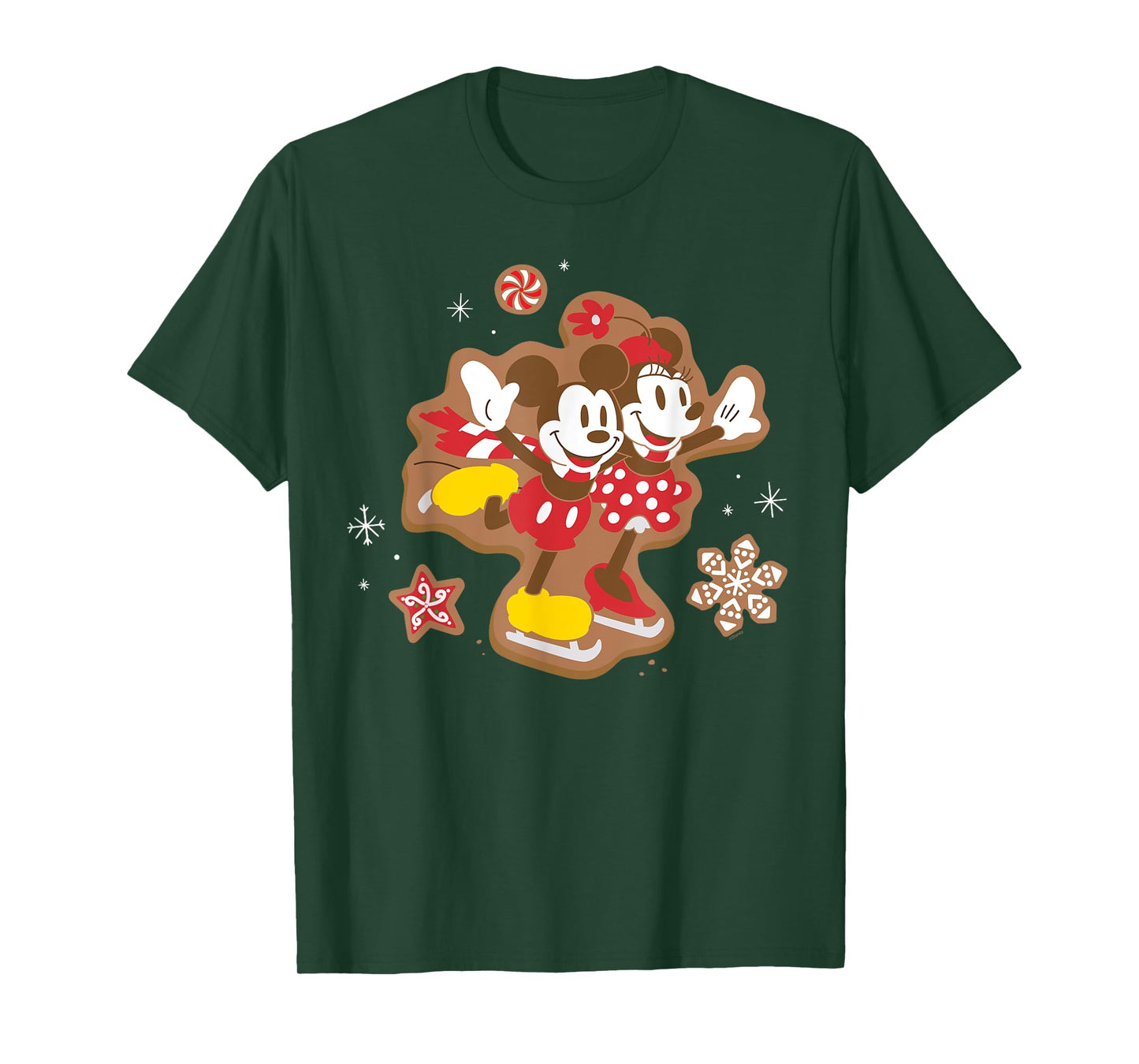 Disney Mickey & Minnie Ice Skating Gingerbread Holiday T-Shirt