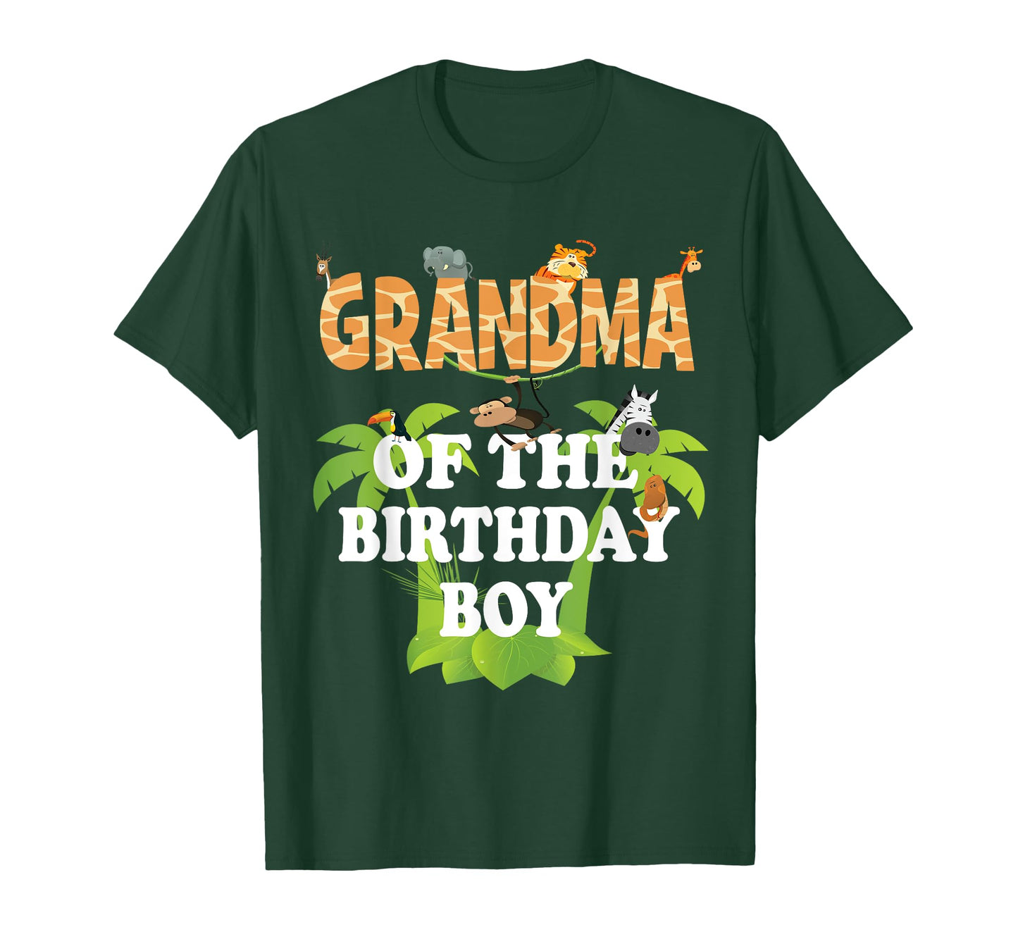 Grandma Of The Birthday Boy Zoo Theme Animal Party T-Shirt