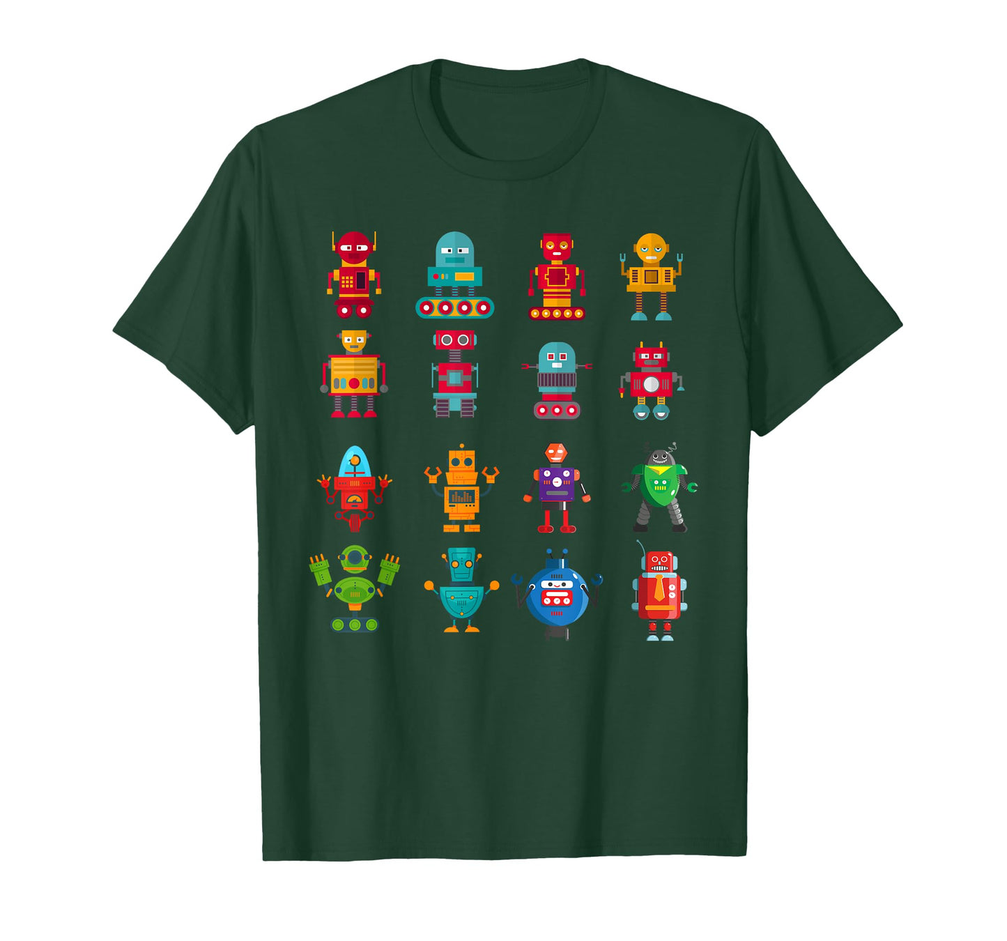 Cute Retro Colorful Robot Collection T-Shirt