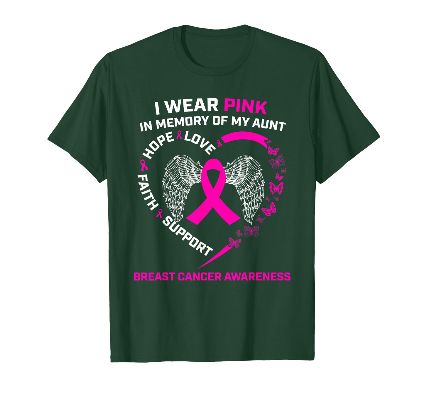 I Wear Pink In Memory Of My Aunt Breast Cancer Awareness T-Shirt