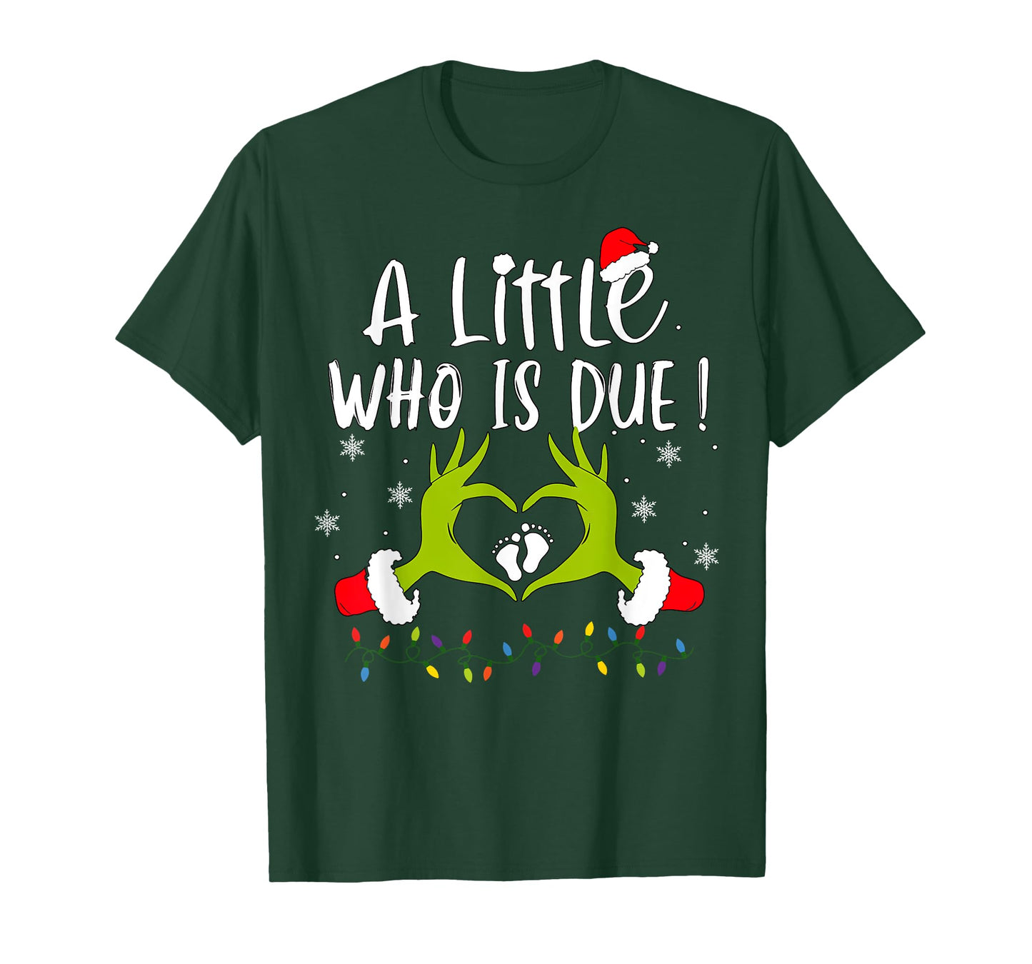 A Little Who is Due Christmas Pregnancy T-Shirt - Unisex, Black, Small