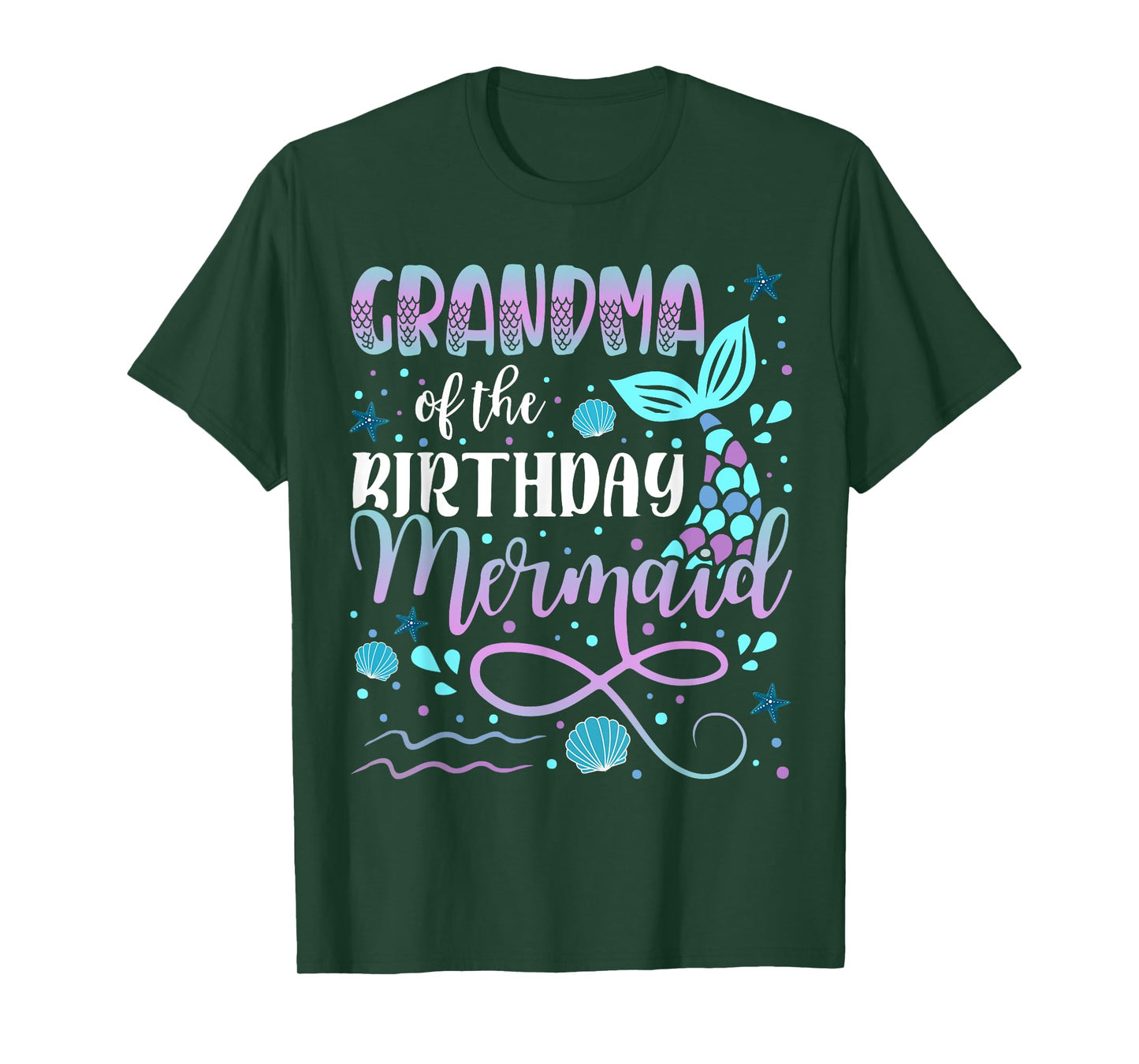 Grandma Of The Birthday Mermaid Matching Family Tshirt T-Shirt