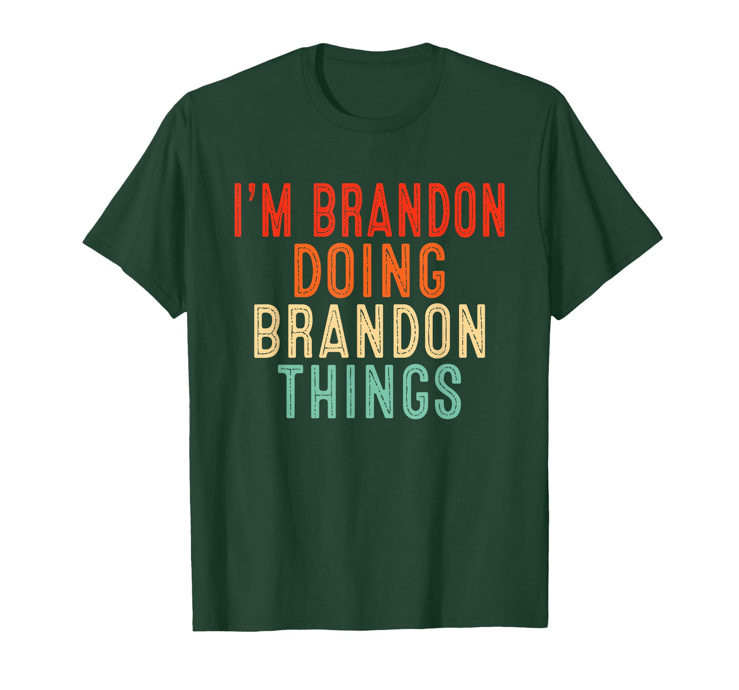 Sarcastic Birthday Lover First Name Text Joke Co. I'm BRANDON Doing BRANDON Things Funny Gifts Christmas Idea Unisex-Adults, Kids T-Shirt - Black, Small, Short Sleeve