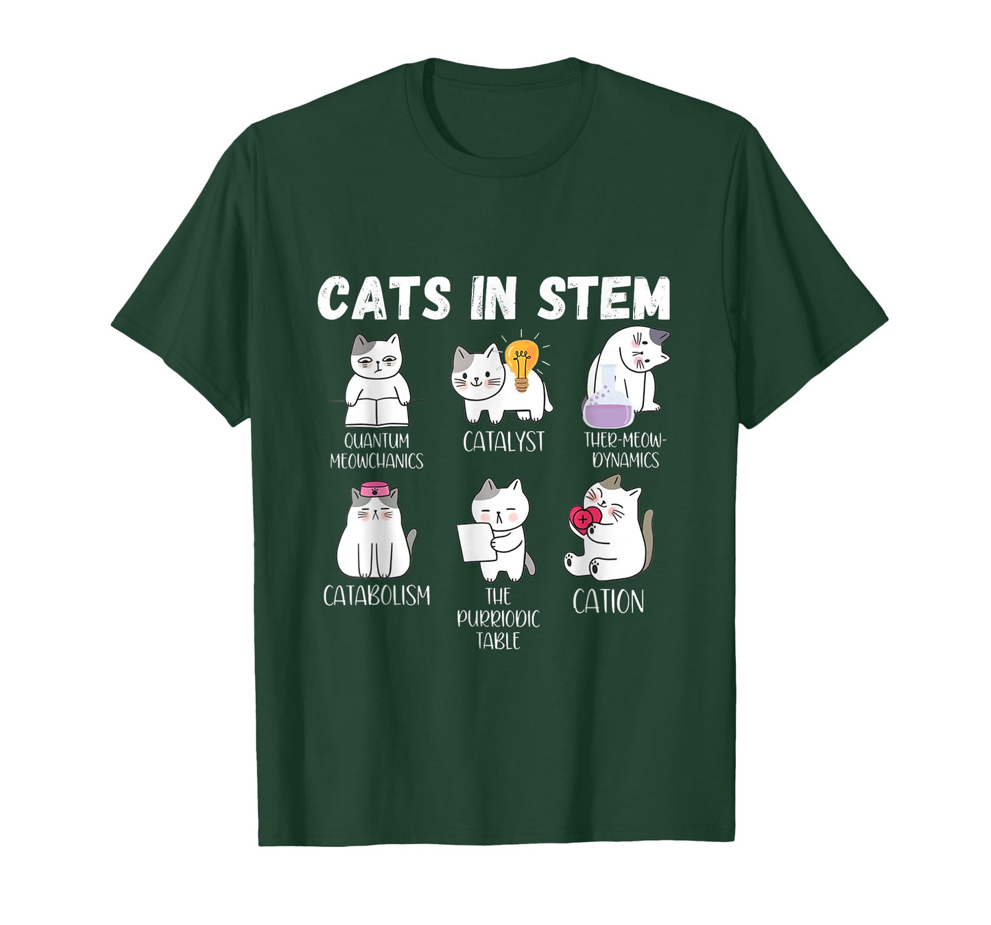 Funny Science Meme Cats In Stem Scientist Nerd Cat Lover Men Women T-Shirt