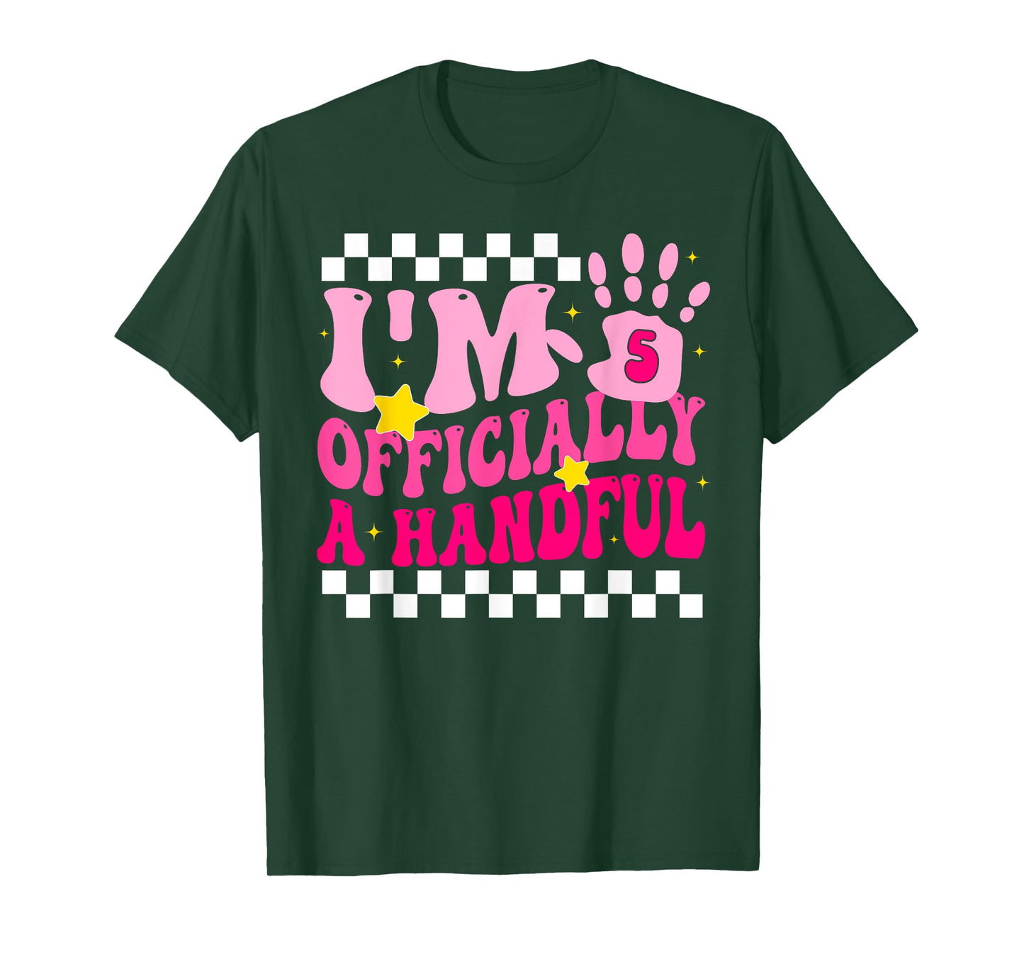 I'm Officially A Handful Five 5th Birthday Party Girls Kids T-Shirt