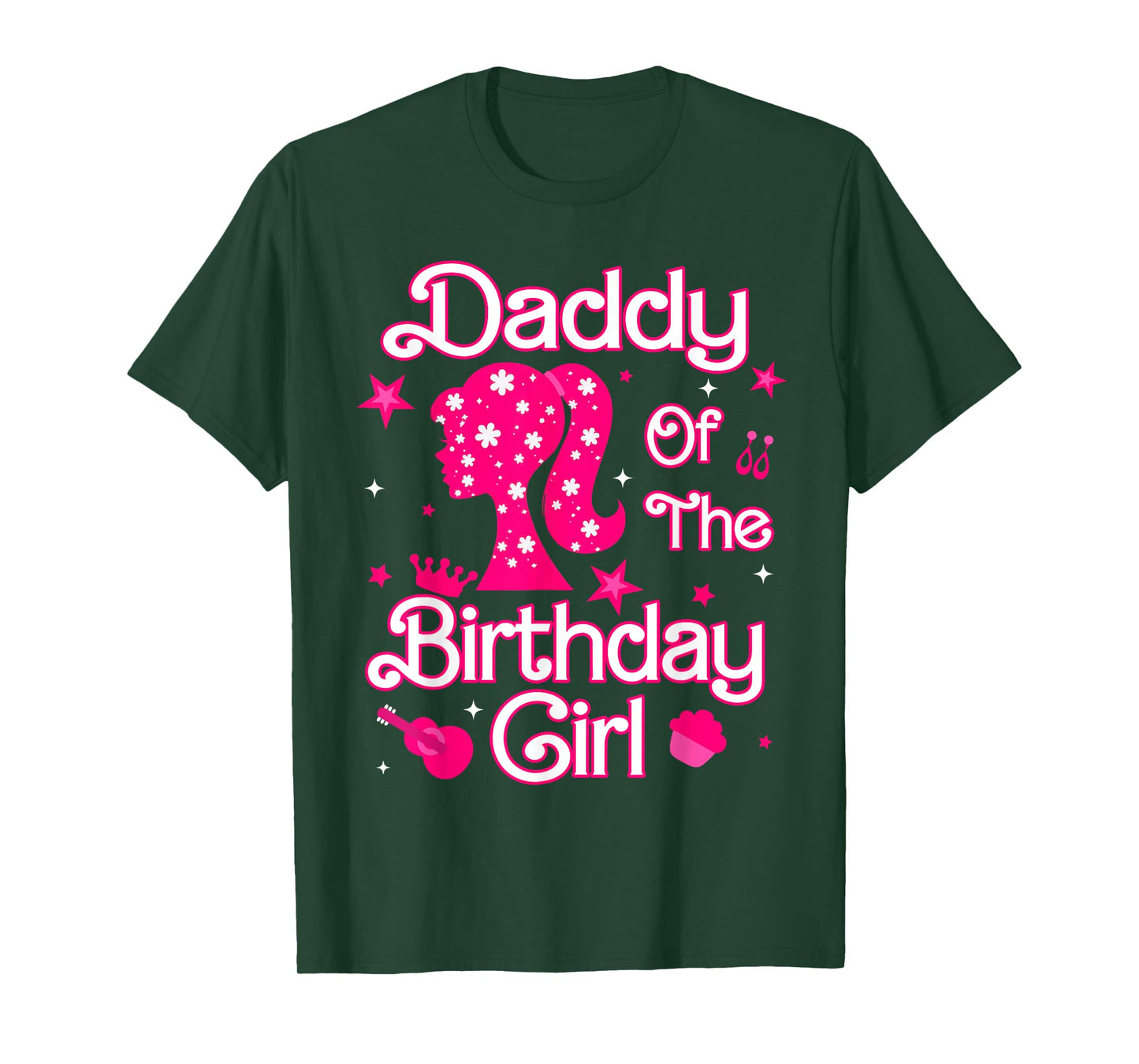 Daddy of The Birthday Girl Family Matching Pink Theme T-Shirt