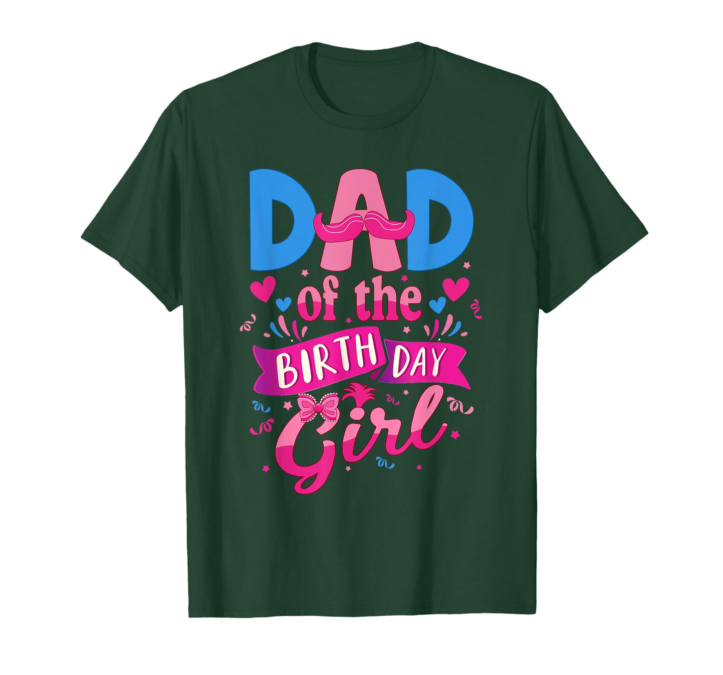 Dad Of The Birthday Girl Troll Family Party Decorations T-Shirt