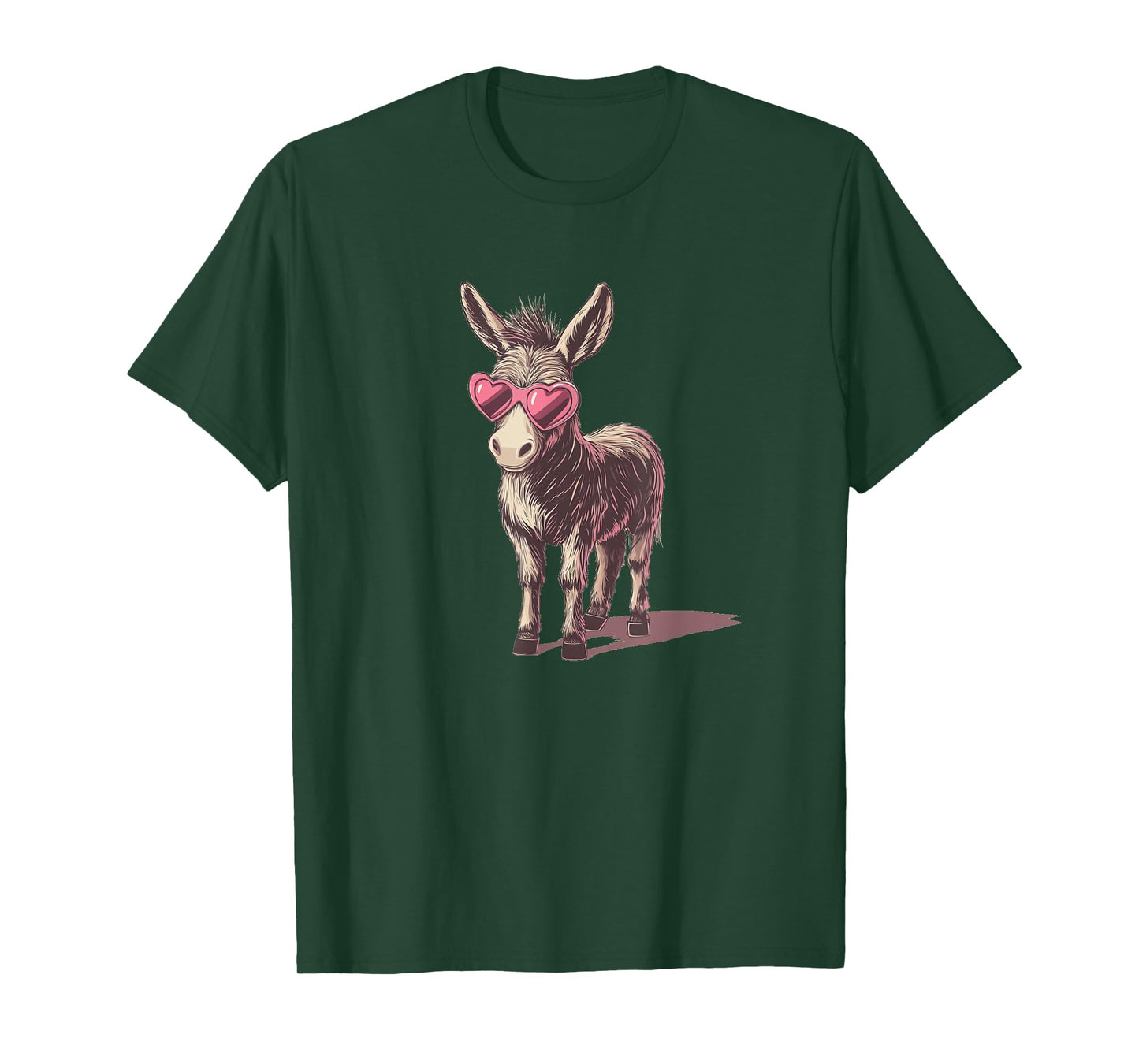 Funny Heart Sunglasses and Lovely Donkey Costume T-Shirt