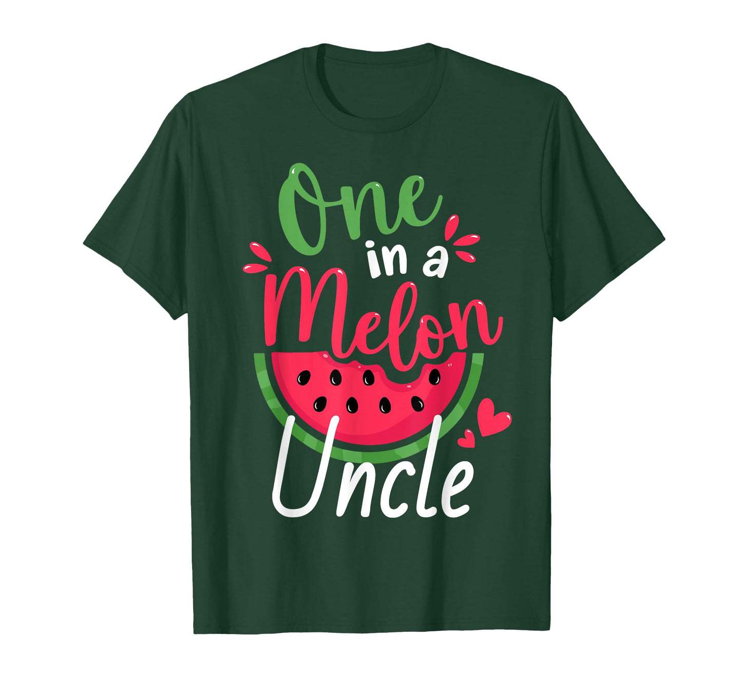 One in a Melon Uncle 1st Birthday Summer Family Matching T-Shirt