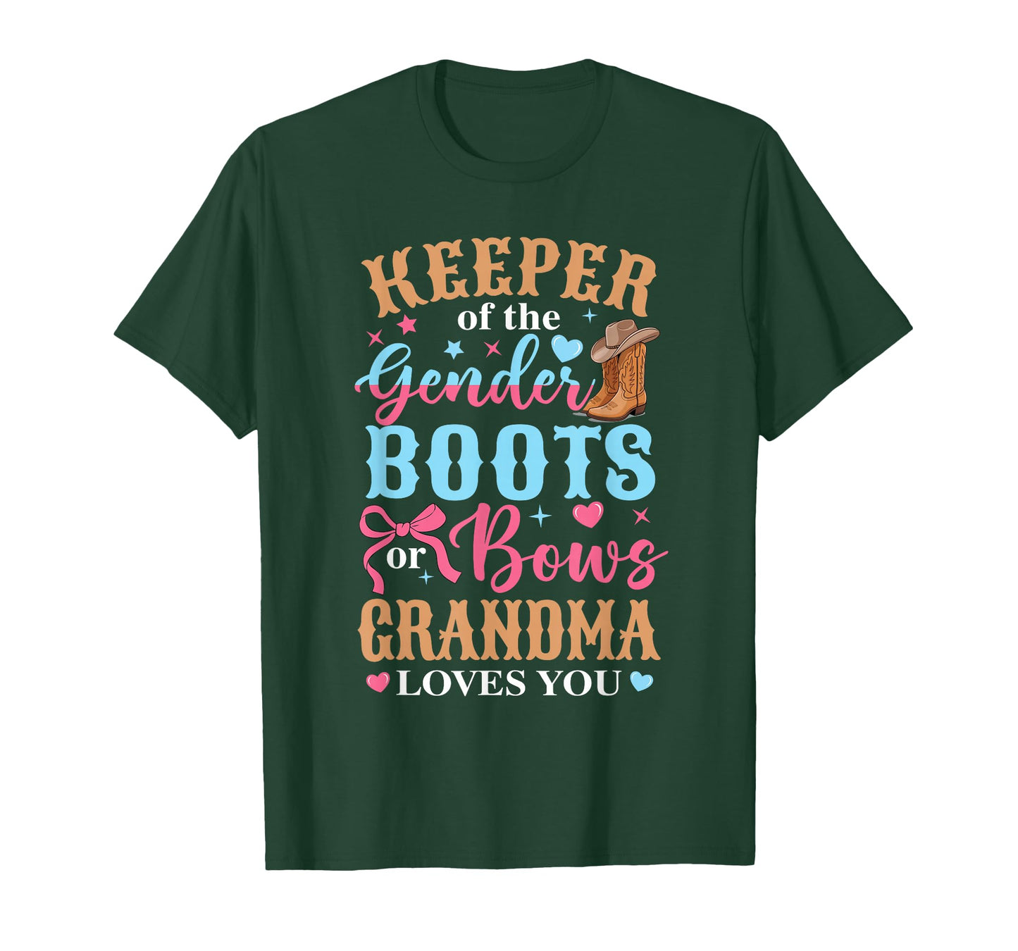 Boots Or Bows Grandma Loves You Gender Reveal Family T-Shirt