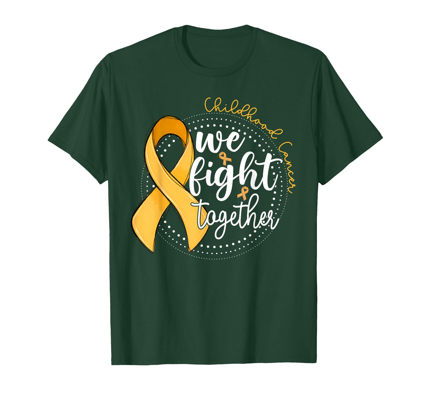 Childhood Cancer Awareness We Fight Together Gold Ribbon T-Shirt