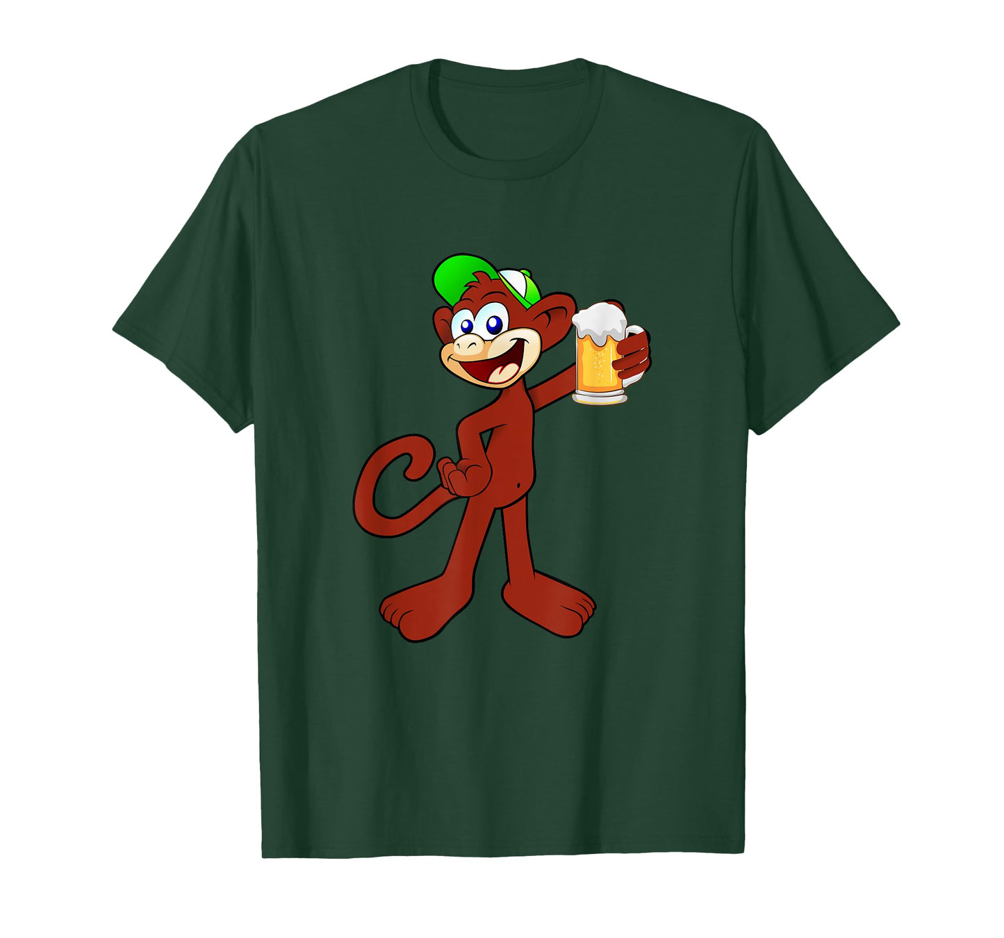 Beer Drinking Monkey Funny Beer Lovers Trendy Gag Gift T-Shirt
