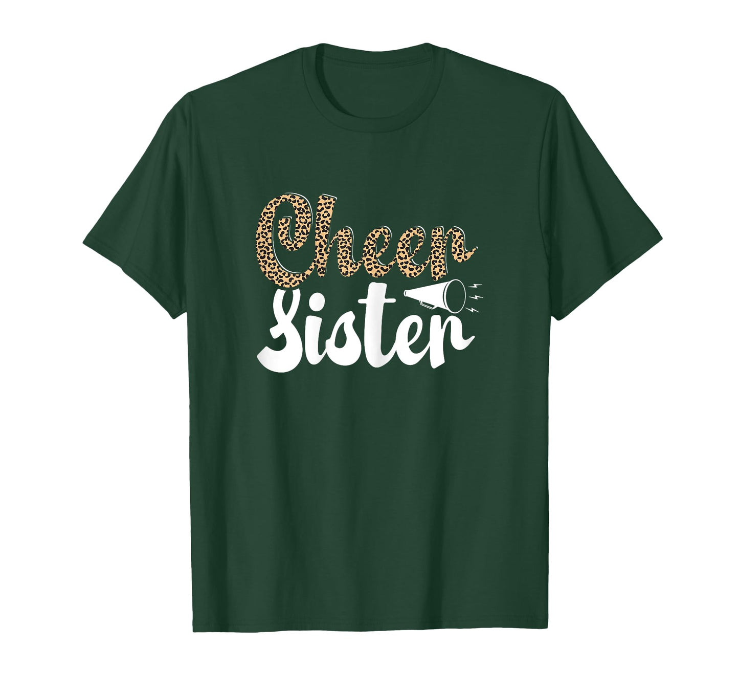 Funny Cheerleading Leopard Graphic Women Cheer Sister T-Shirt